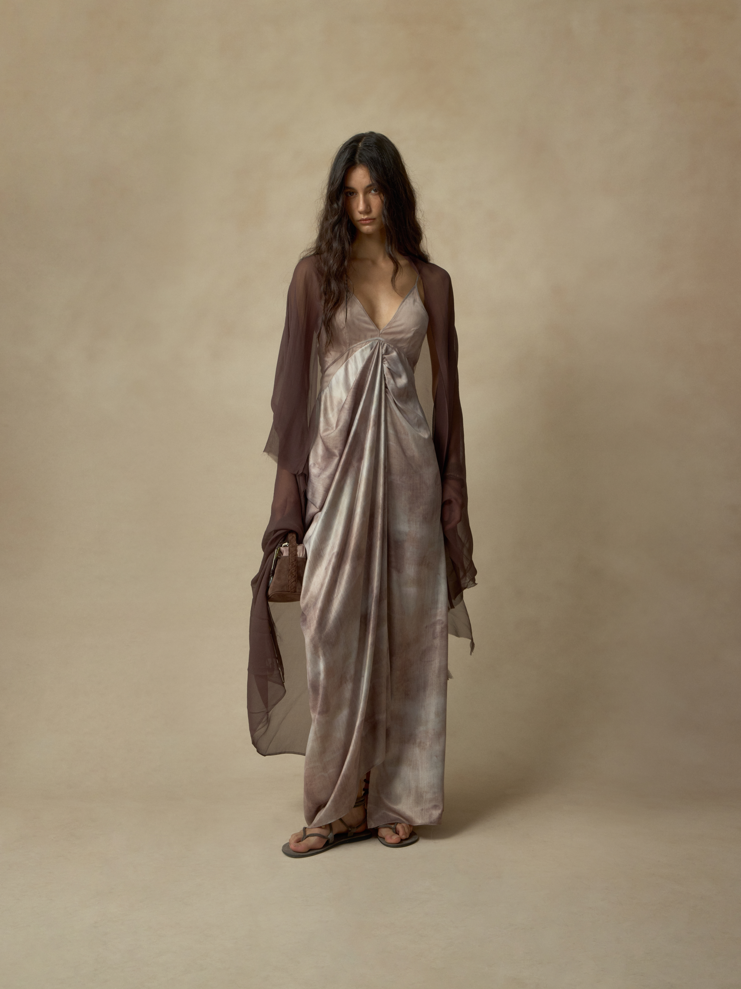 Pink Ombre Drape Asymmetrical Dress