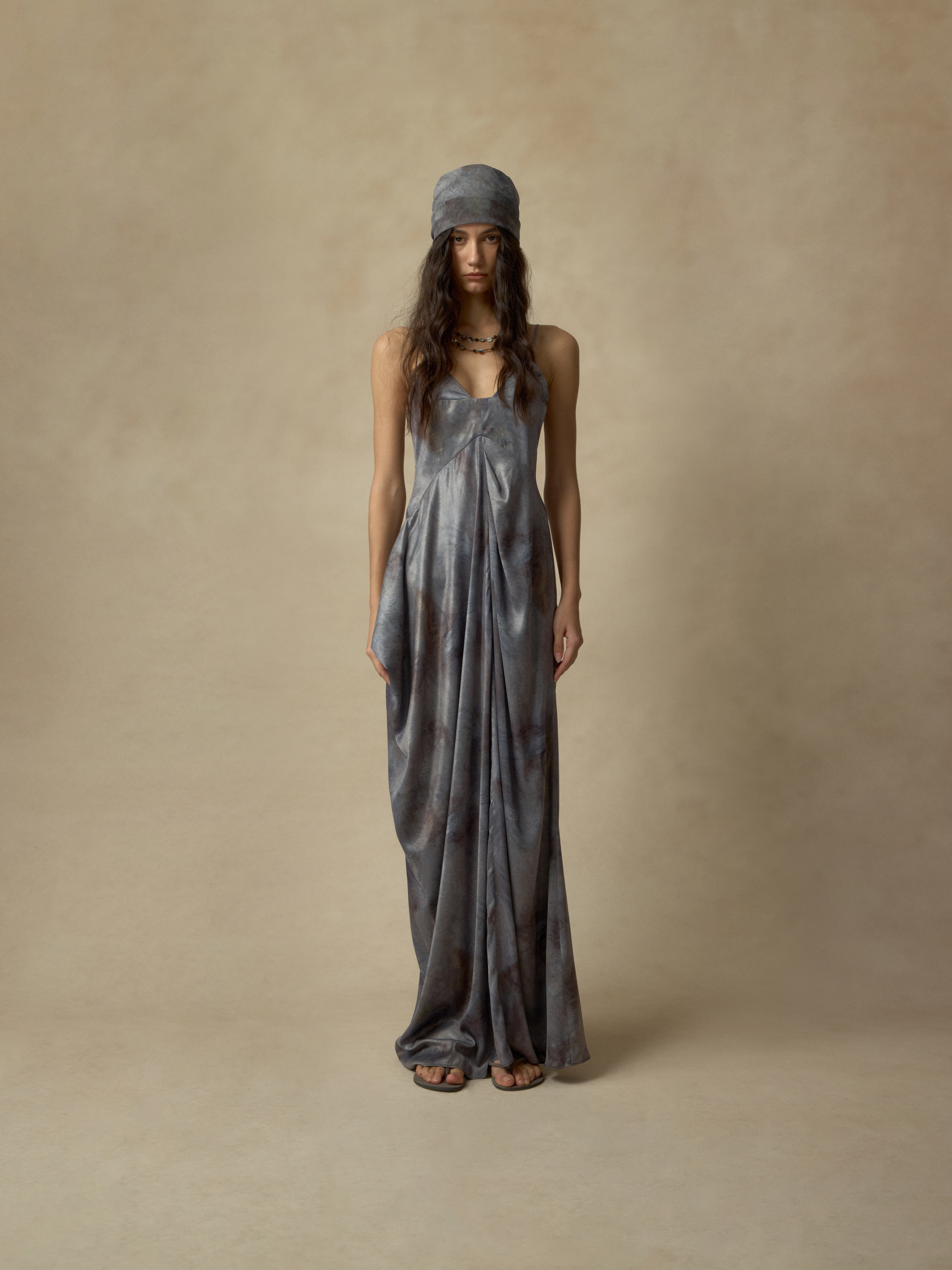 Grey Ombre Drape Asymmetrical Dress