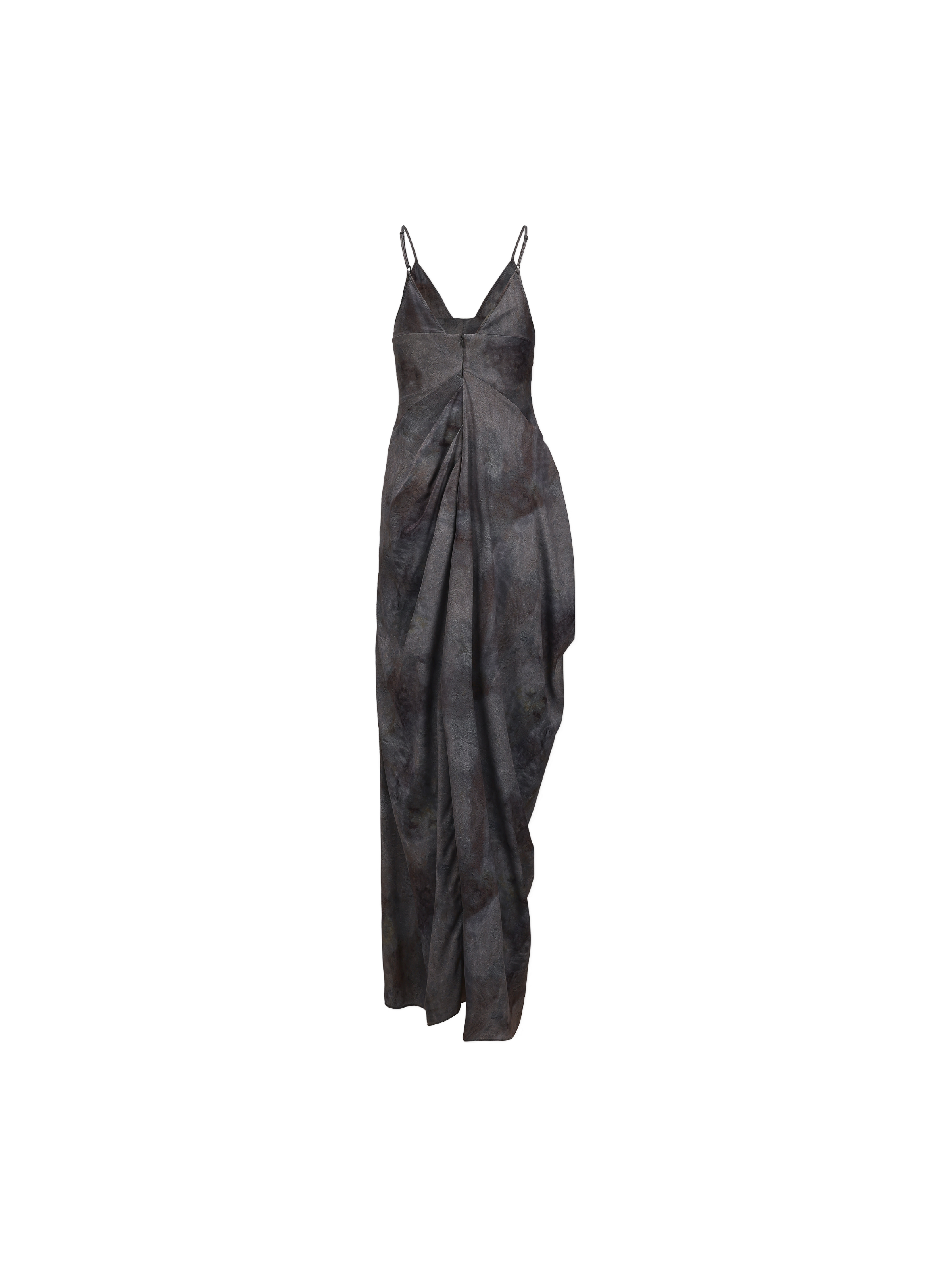 Grey Ombre Drape Asymmetrical Dress