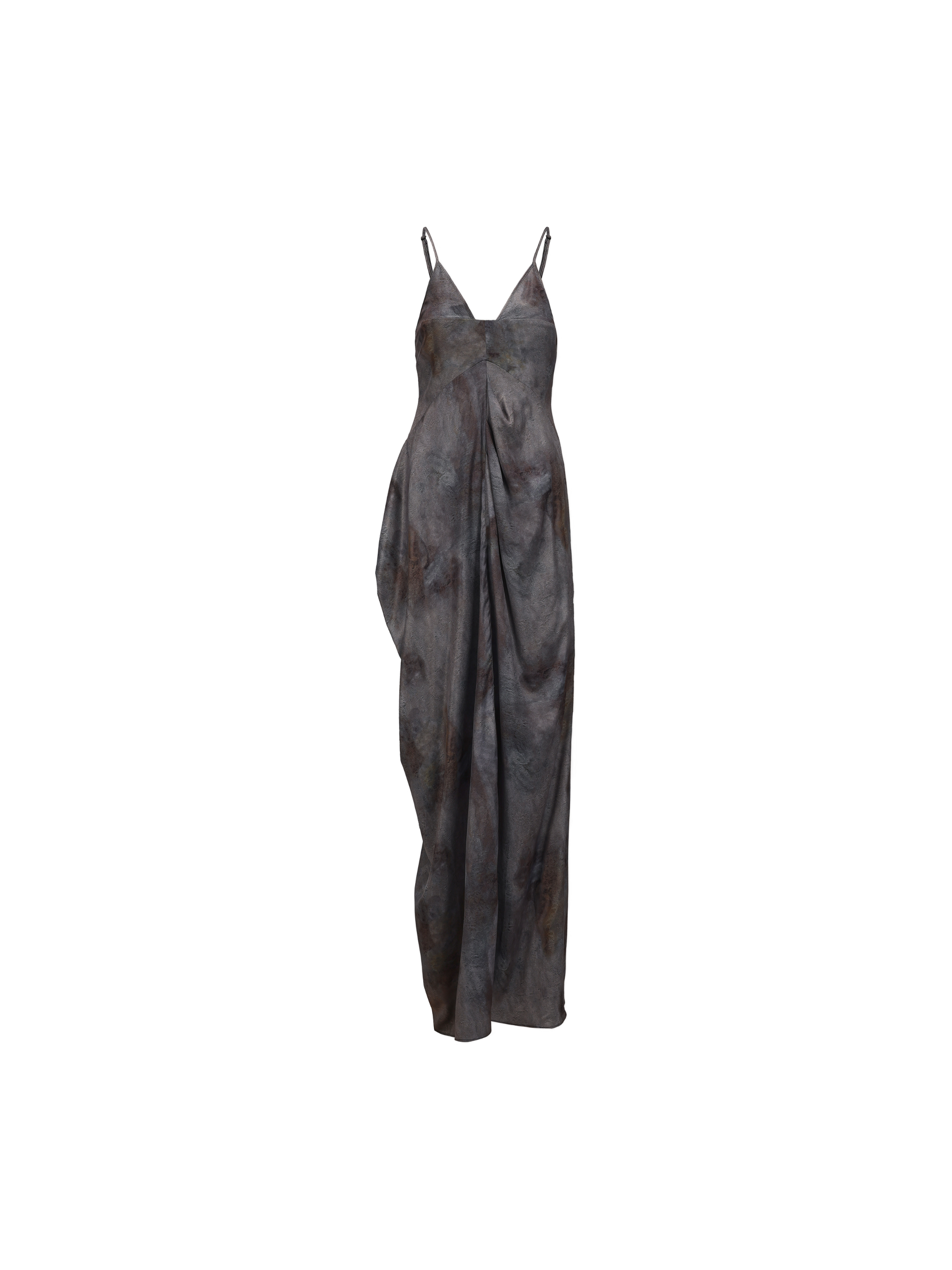Grey Ombre Drape Asymmetrical Dress