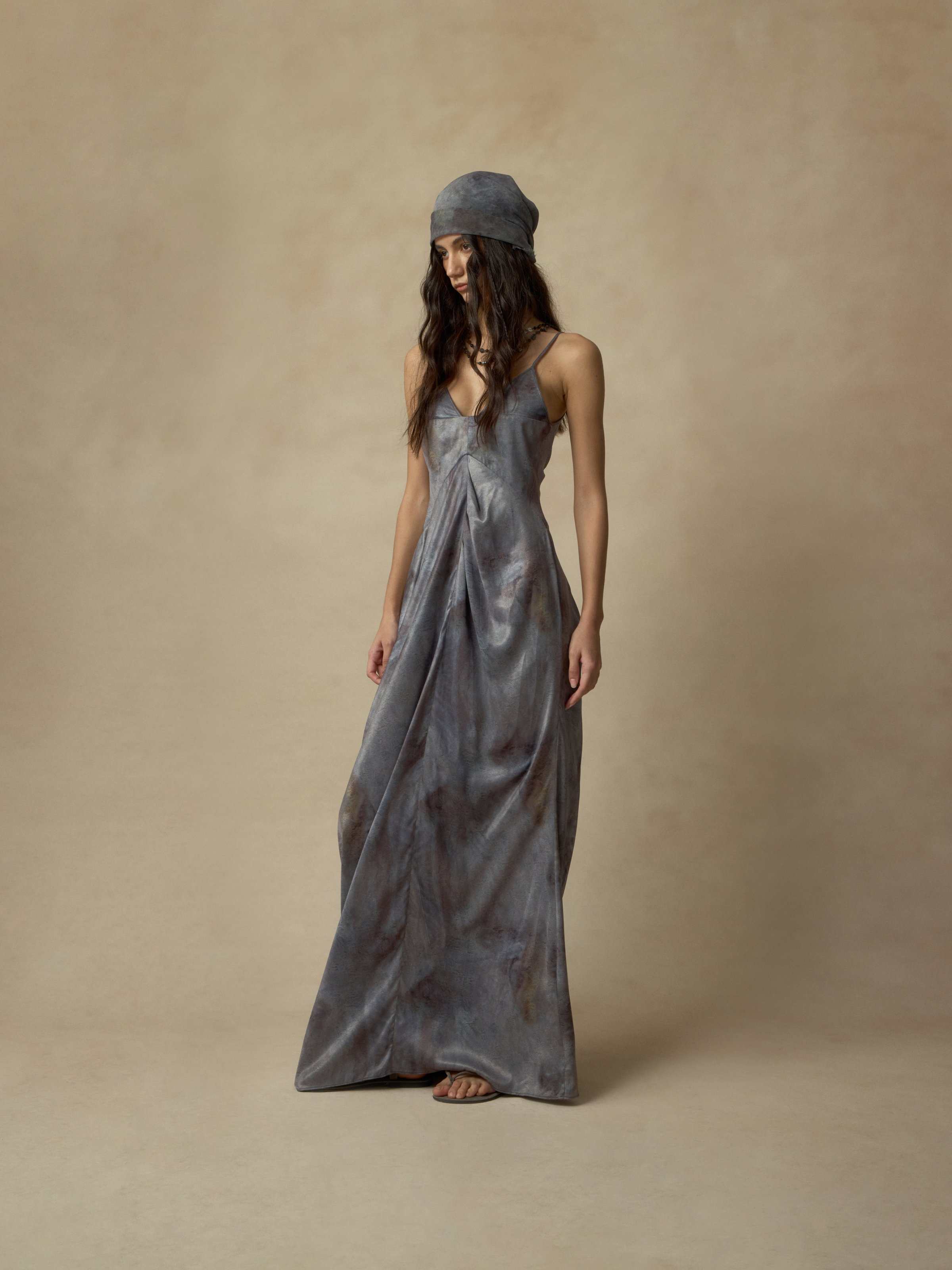 Grey Ombre Drape Asymmetrical Dress