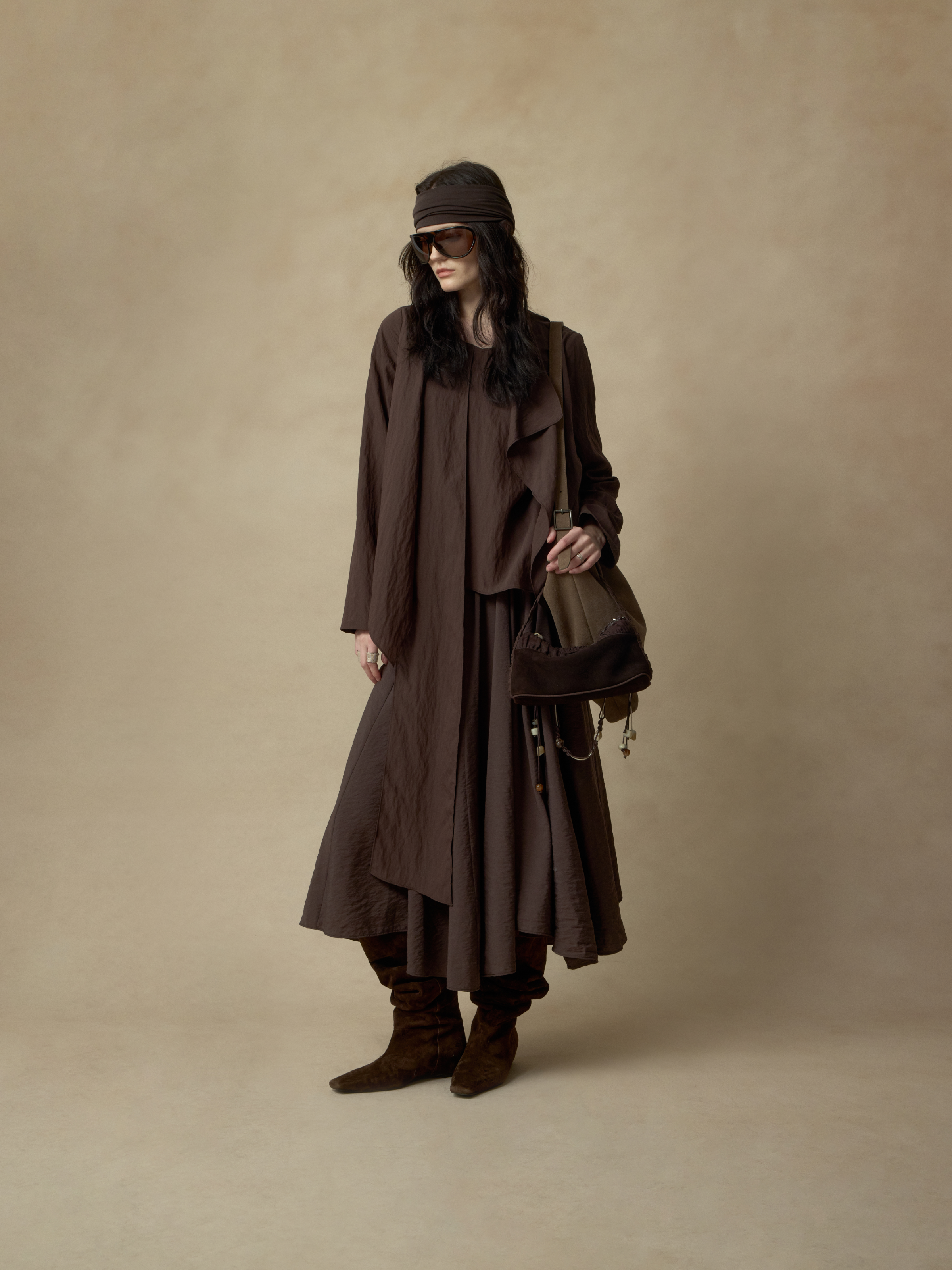 Dry Silk Asymmetrical Insert Skirt