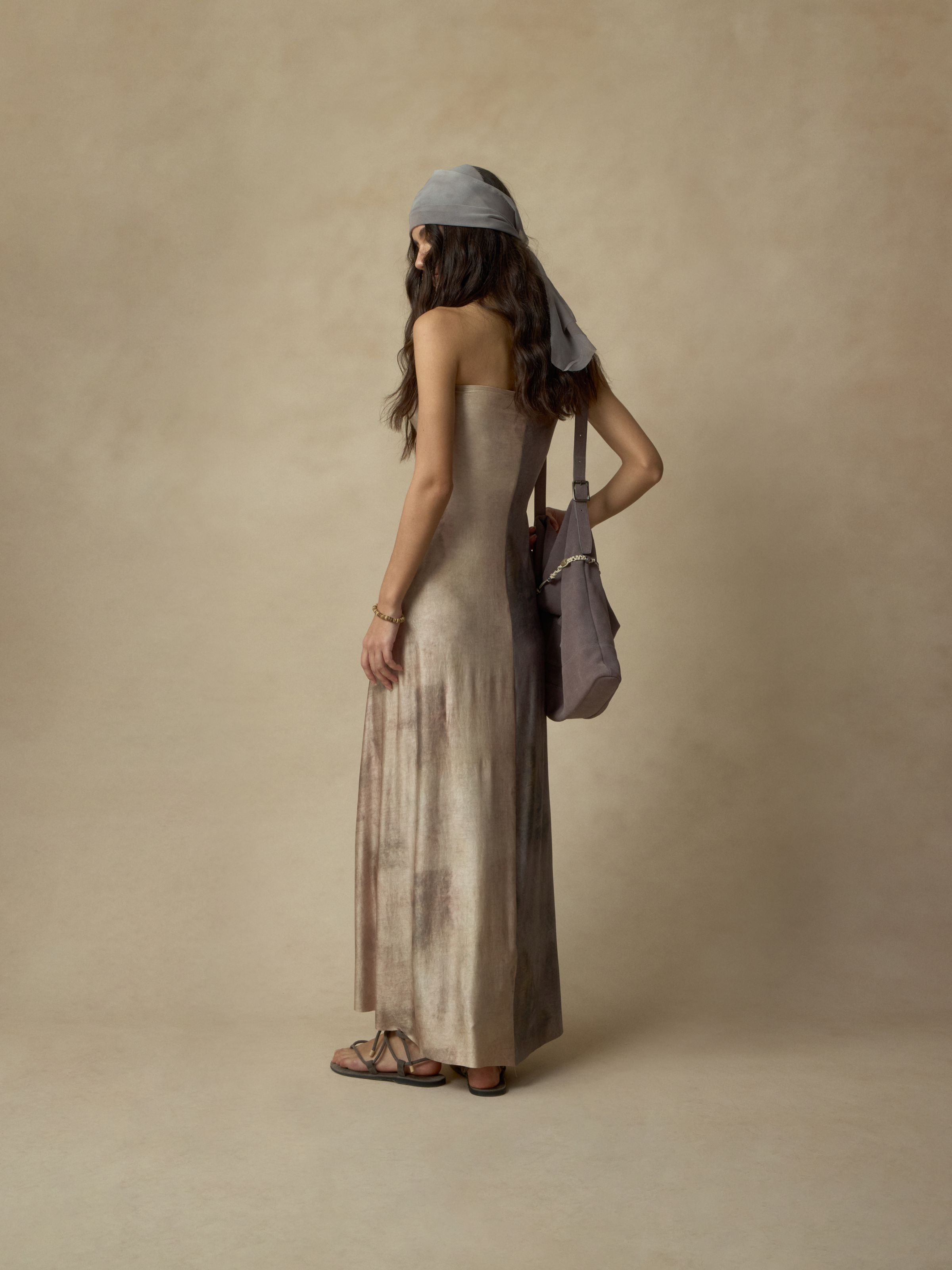 Gray-pink Elastic Patchwork Bustier Dress