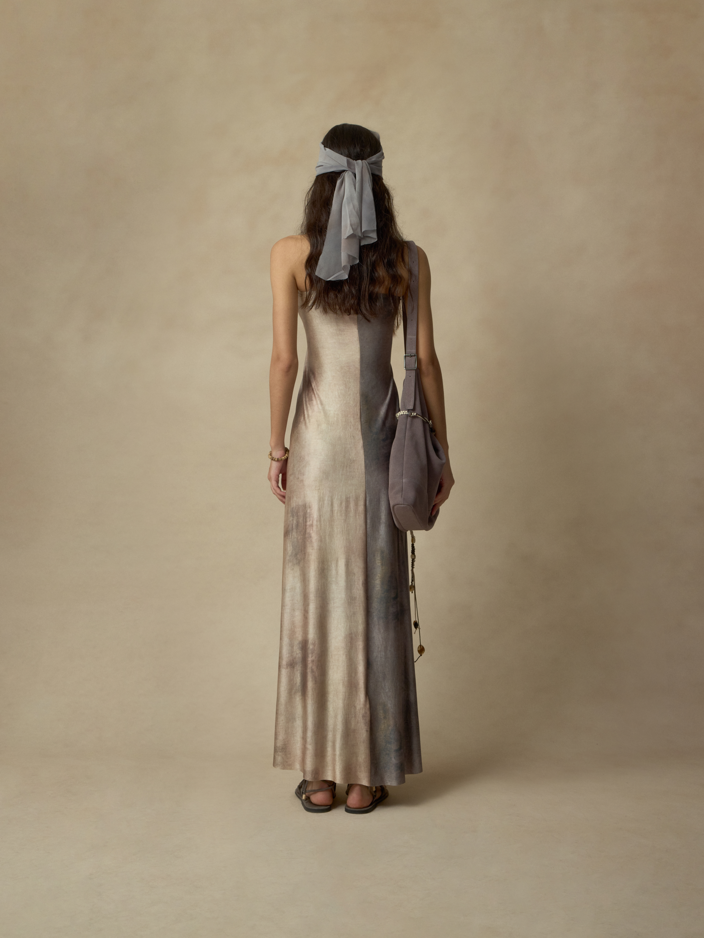 Gray-pink Elastic Patchwork Bustier Dress
