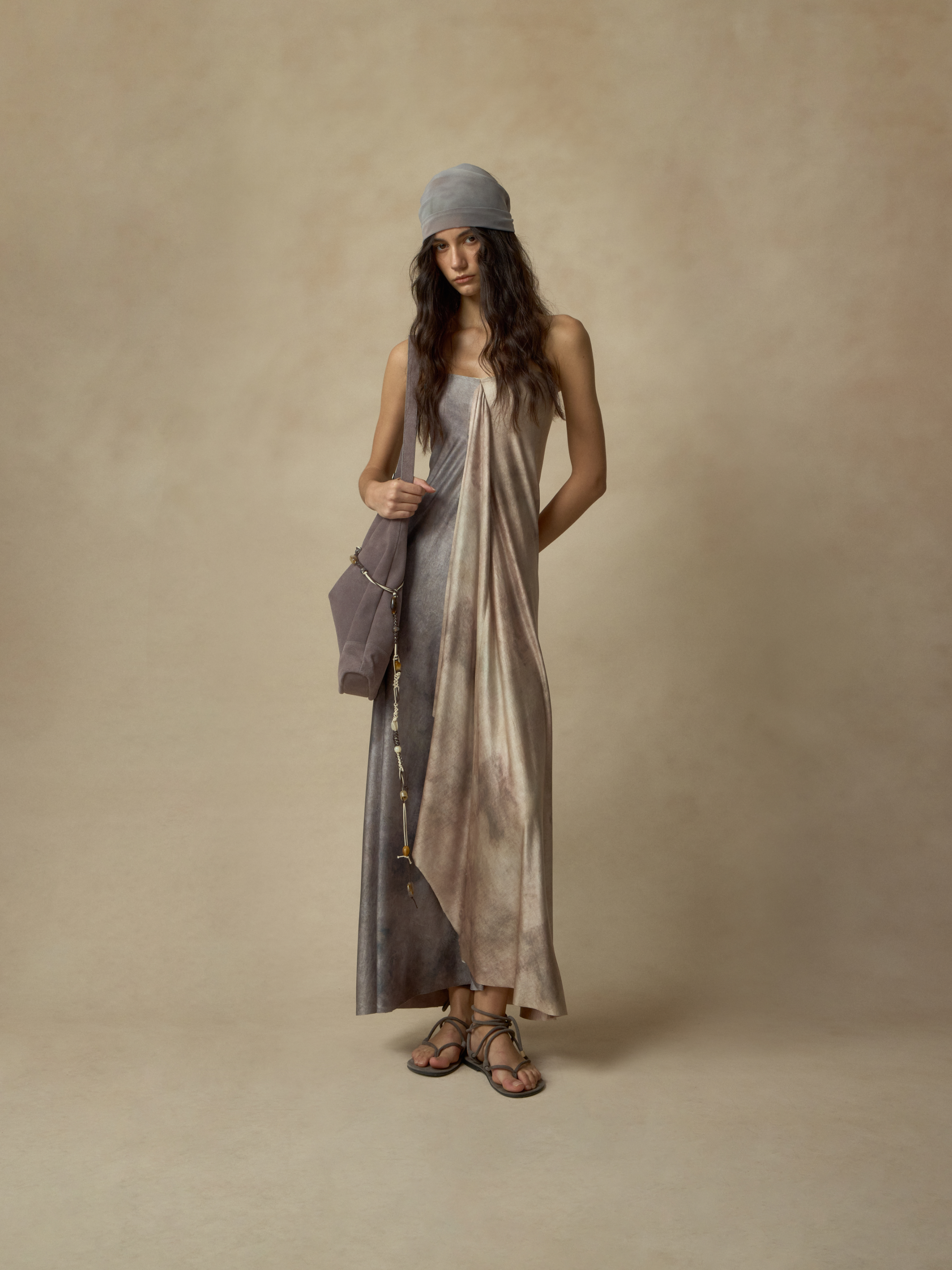 Gray-pink Elastic Patchwork Bustier Dress