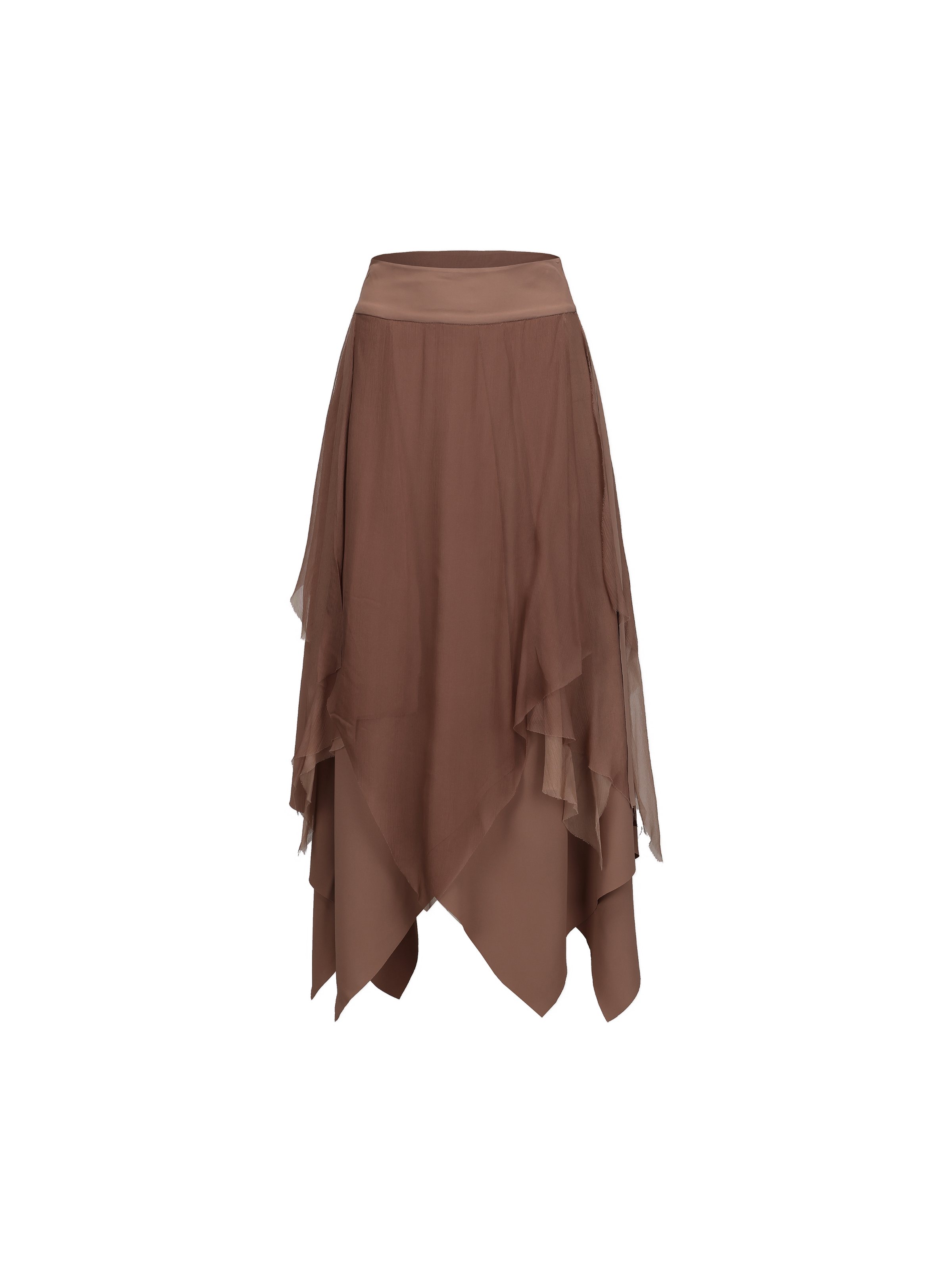 Pink Silk Angular Patch Skirt