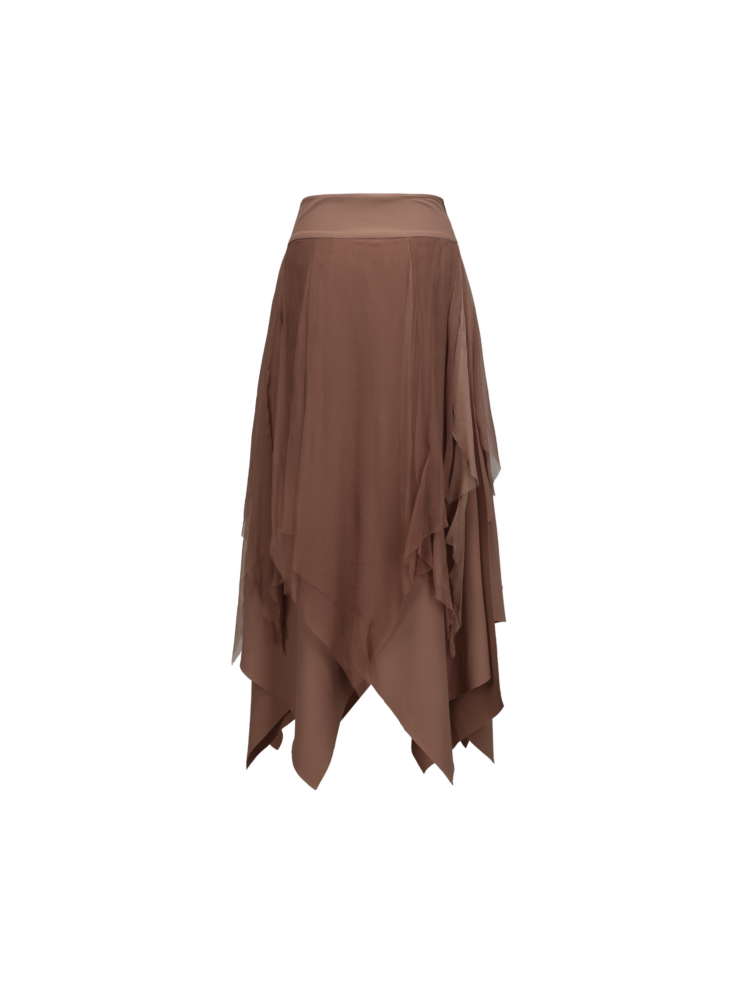 Pink Silk Angular Patch Skirt