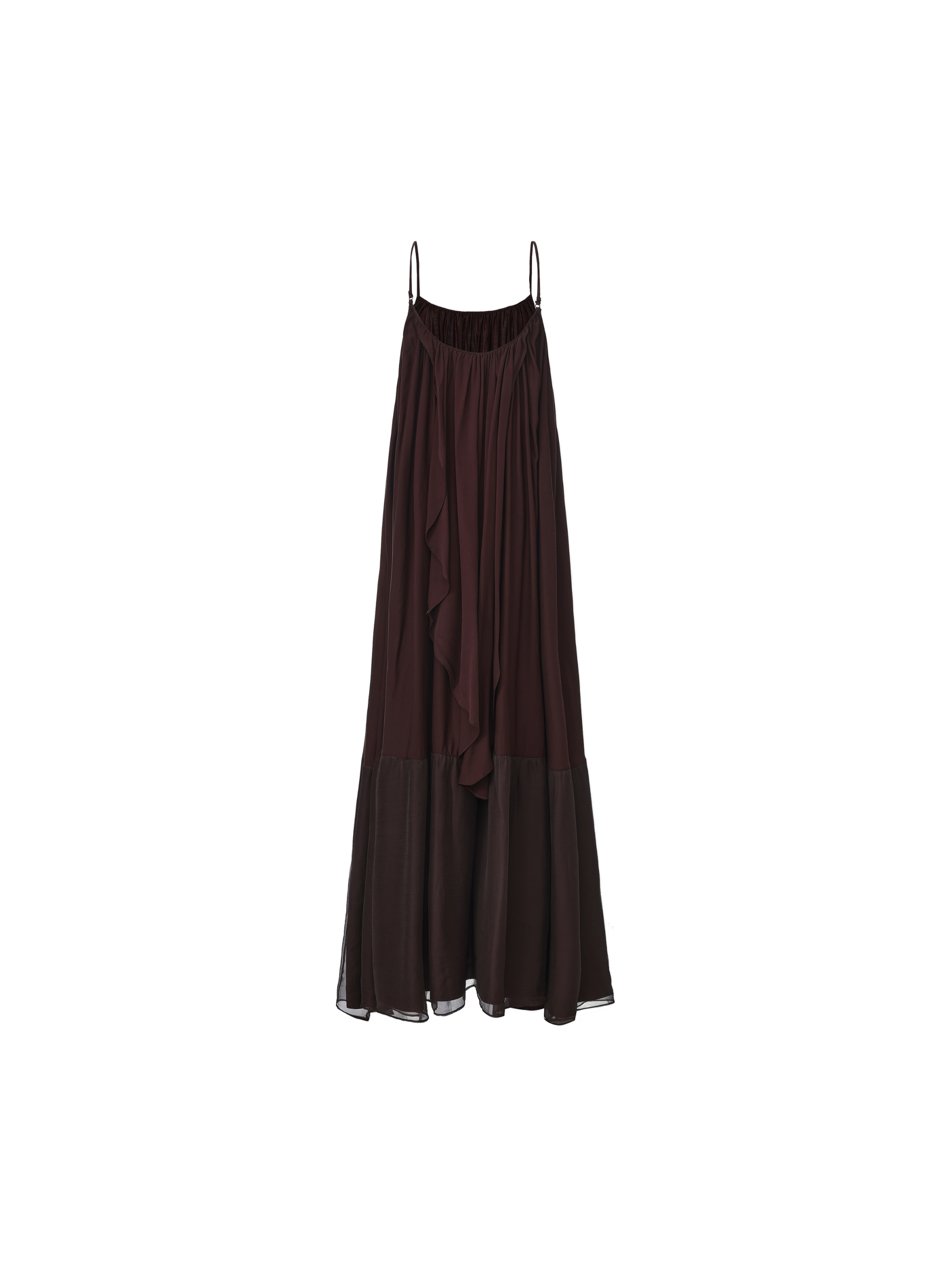 Black Silk Backless Ruffle Maxi Dress