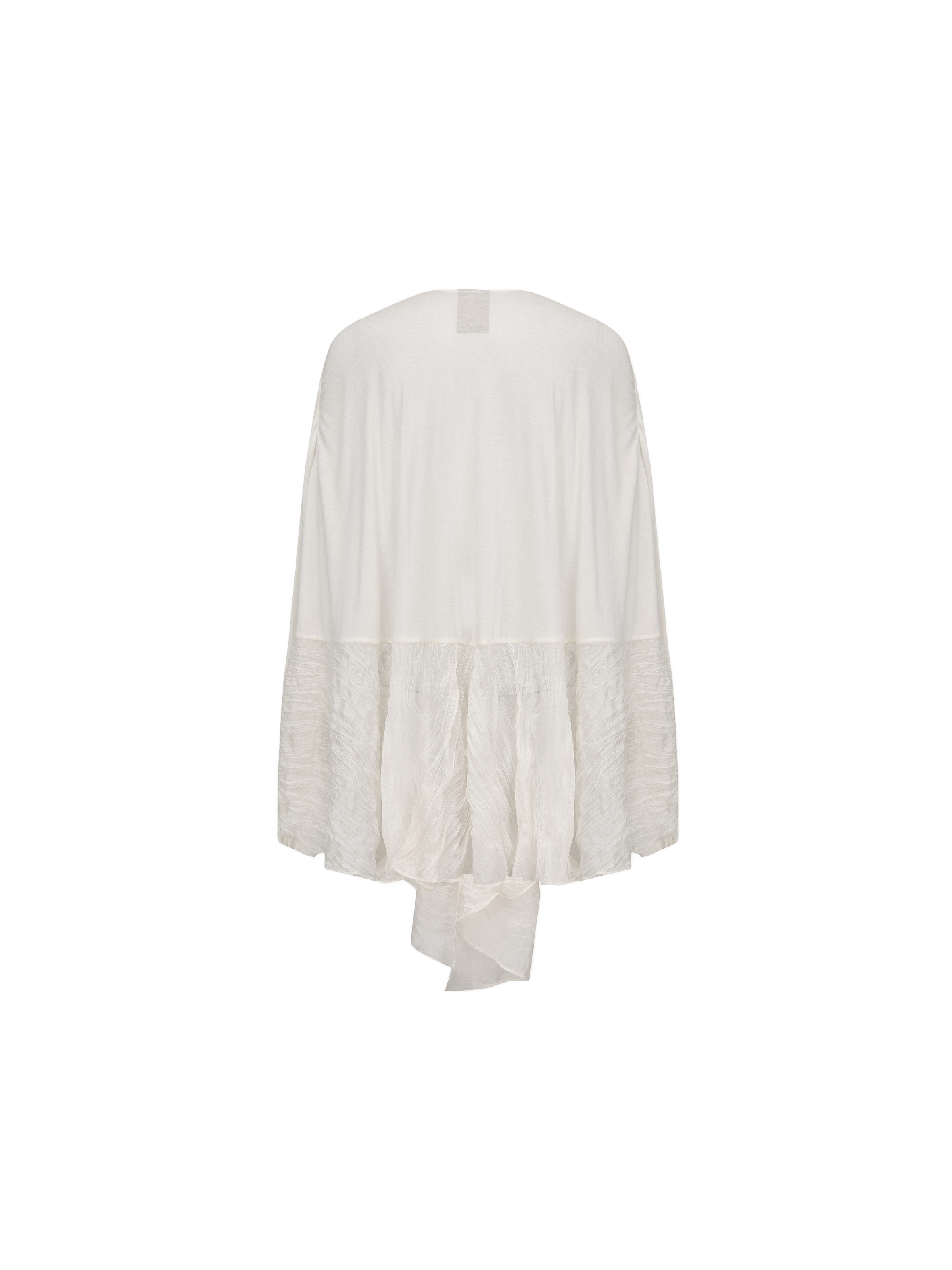 ホワイトの不規則なパッチワークカーディガン