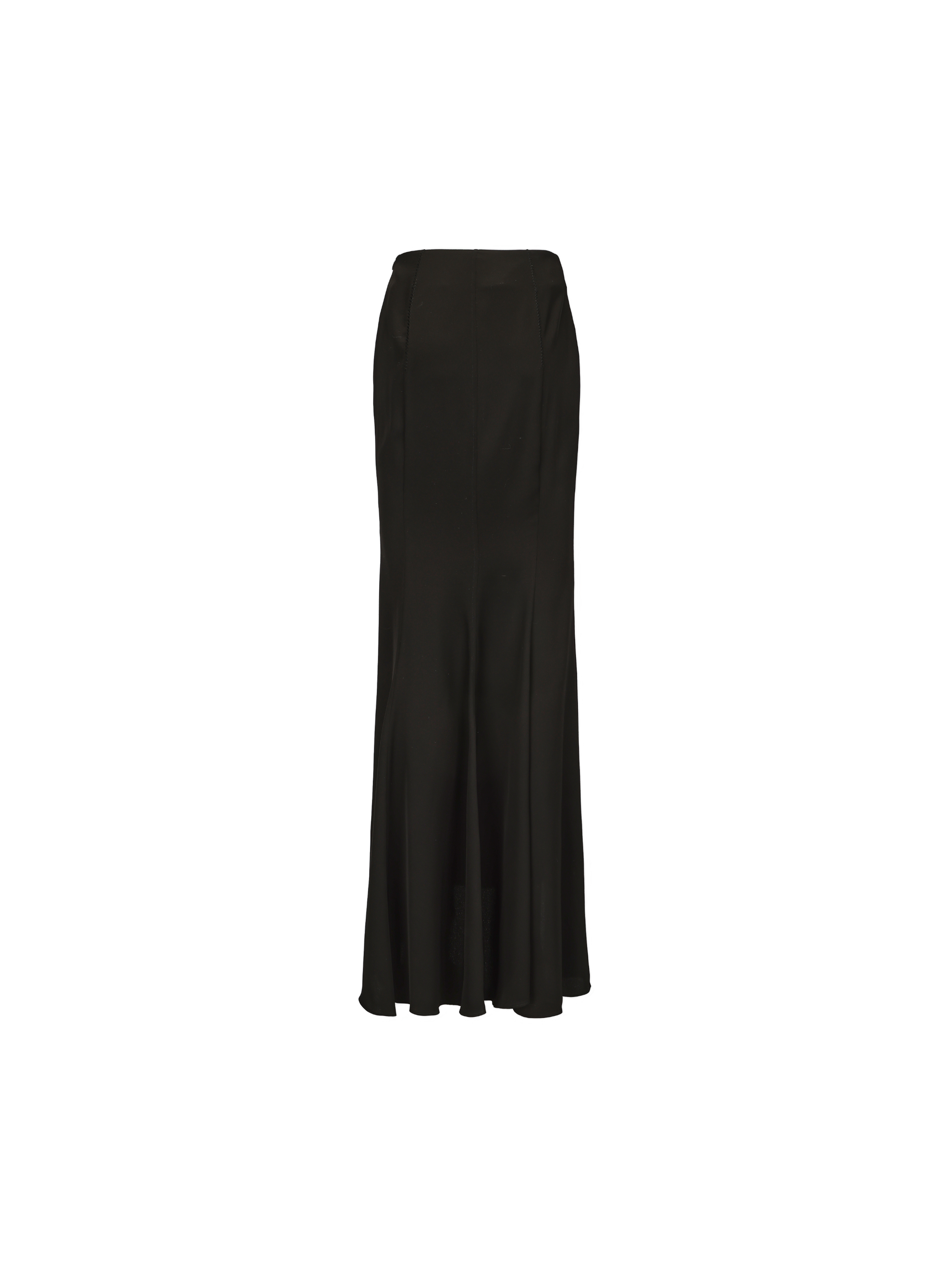 Black Stitched Mermaid Draped Midi Skirt