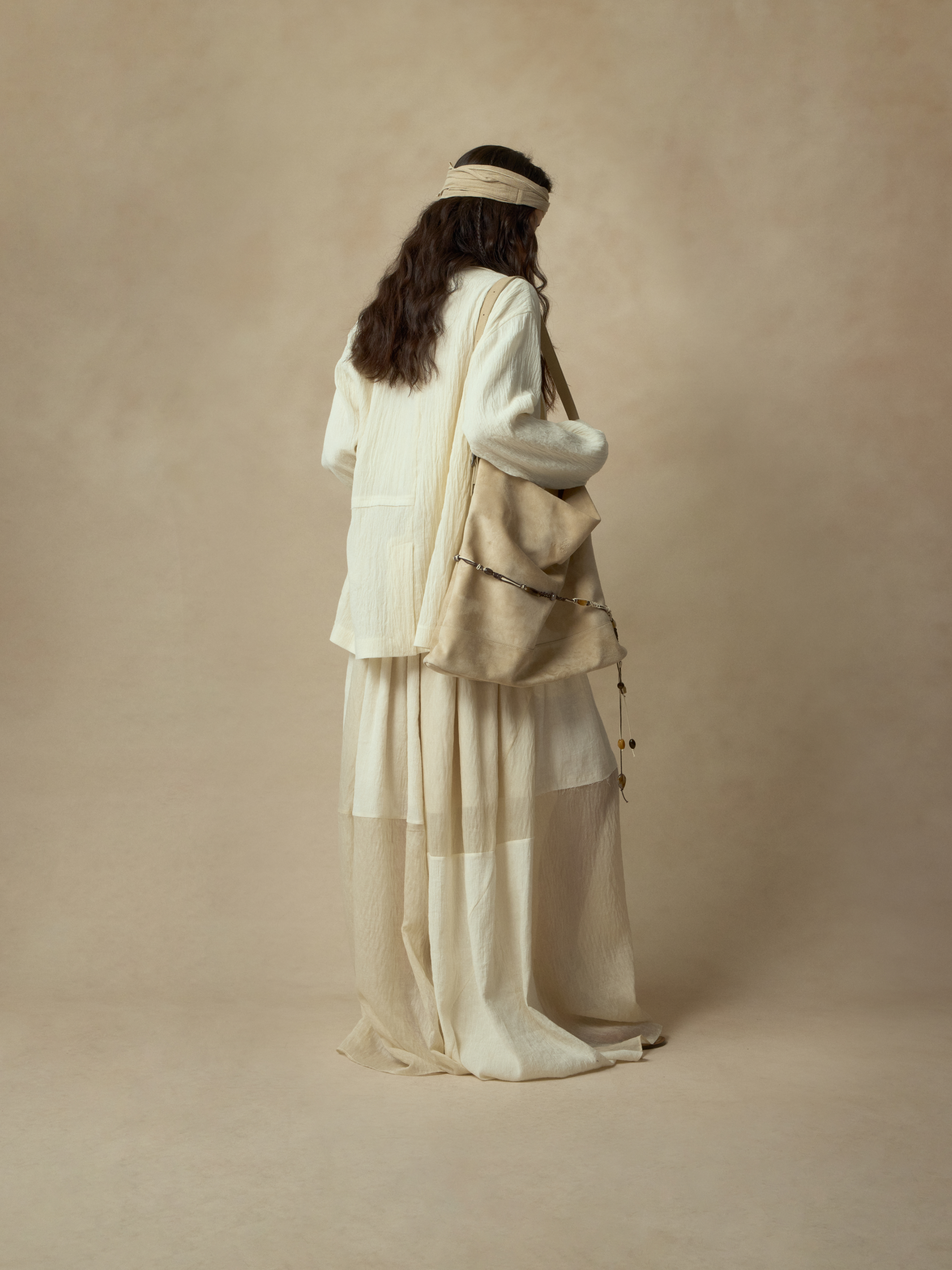Khaki Suede Tote Bag