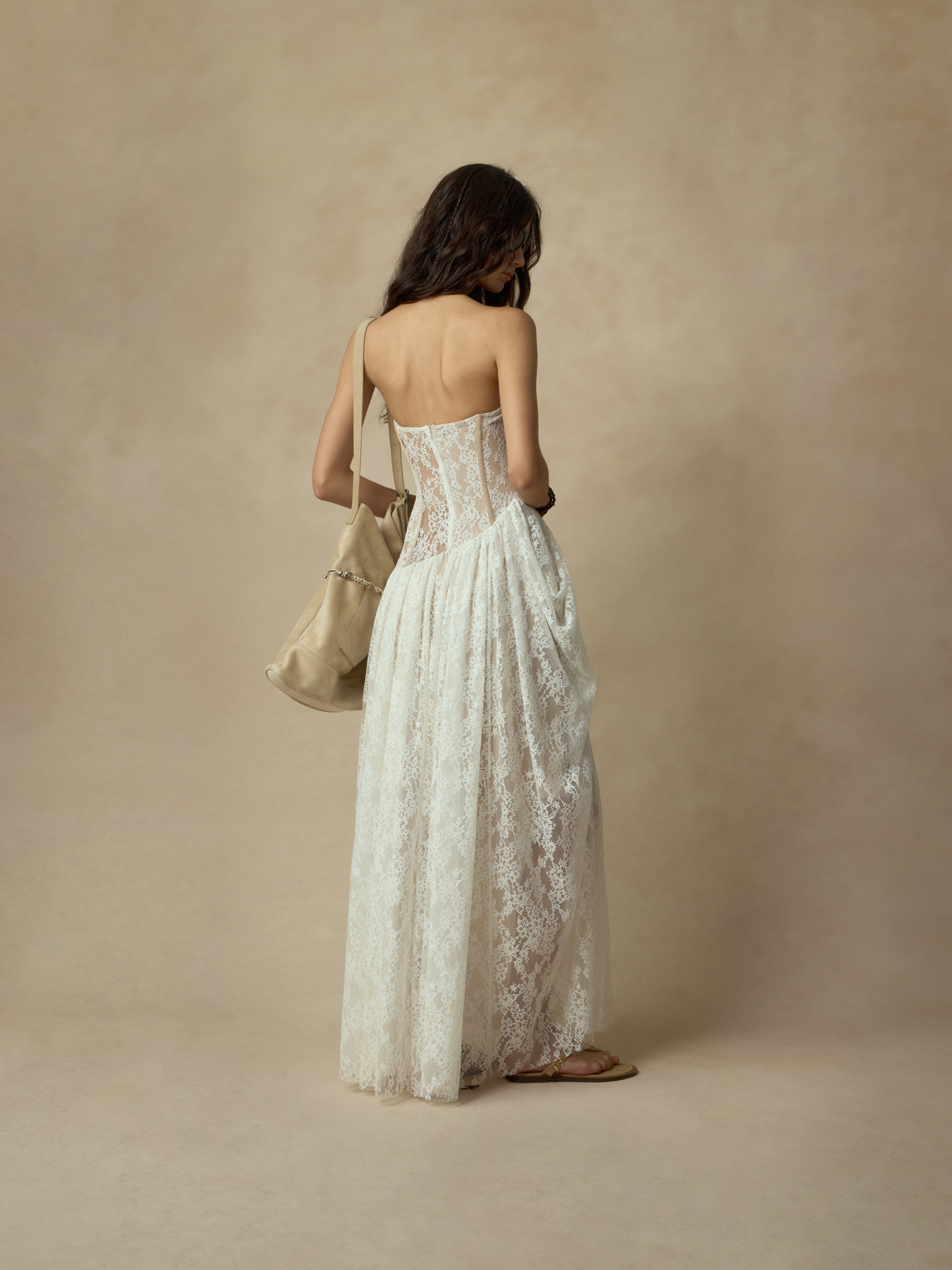 Wrap Boned Lace Bustier Dress