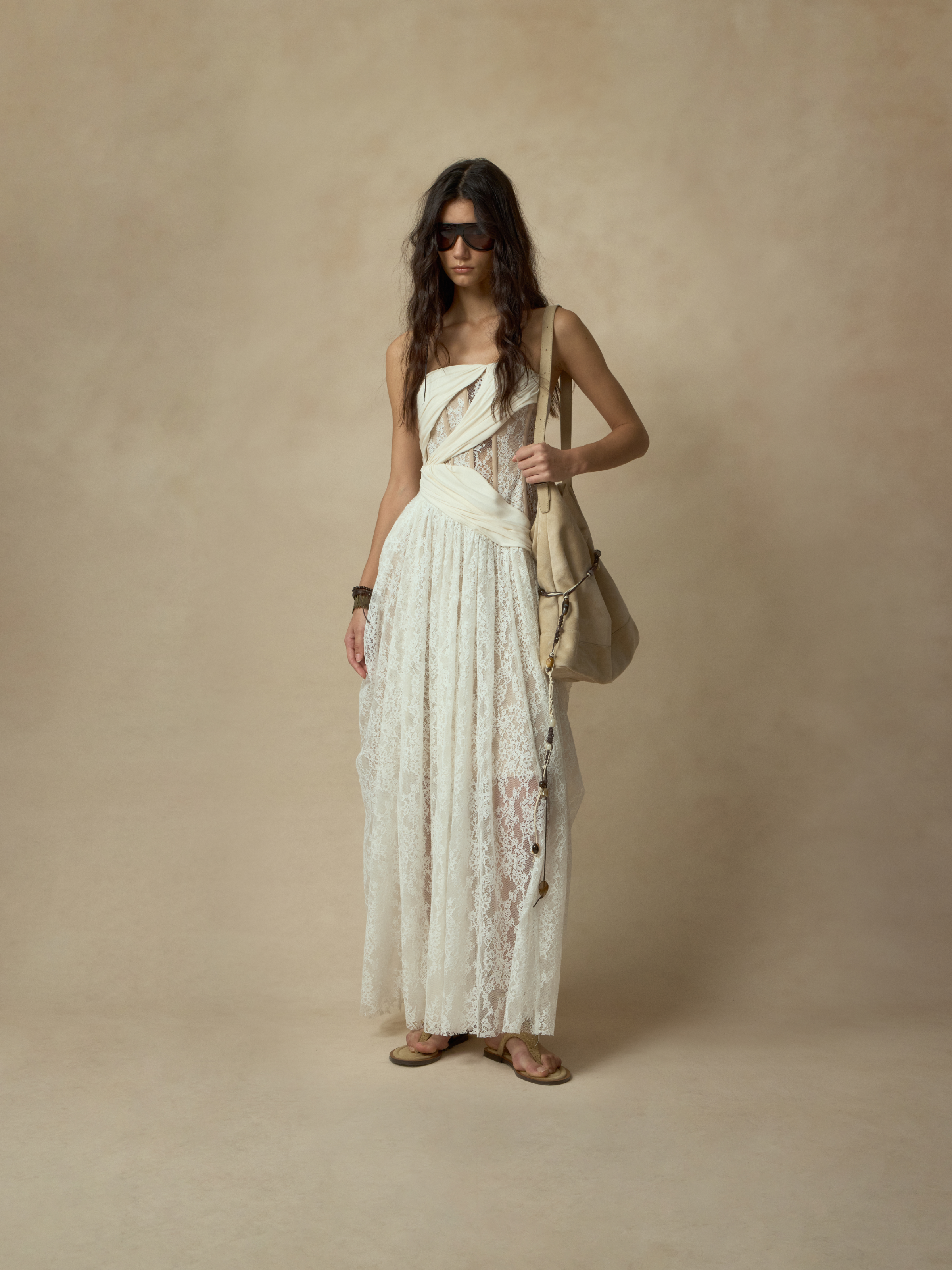 Wrap Boned Lace Bustier Dress