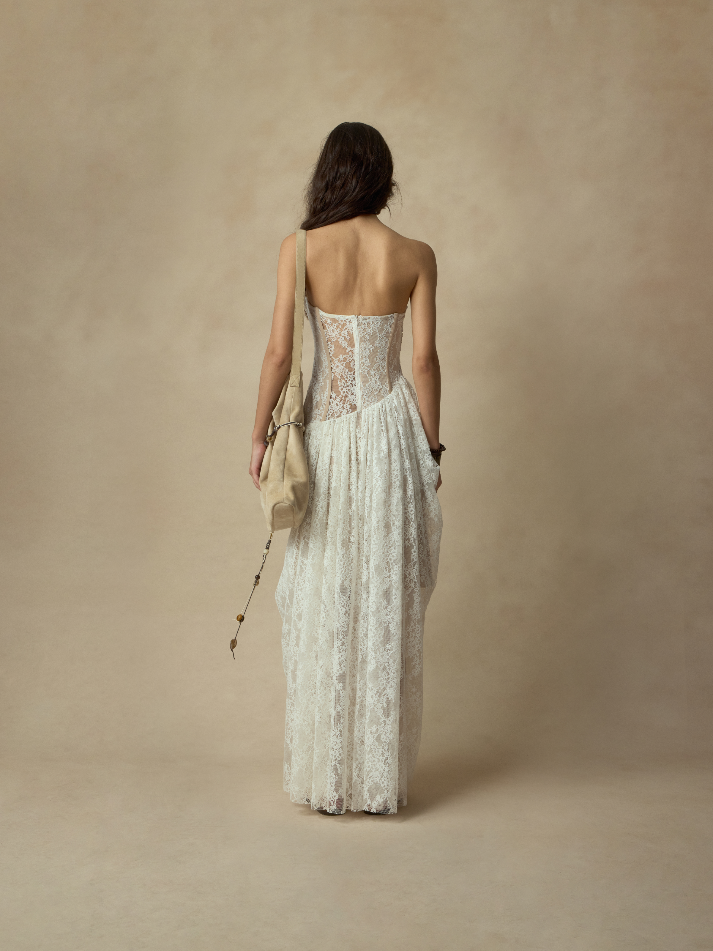 Wrap Boned Lace Bustier Dress