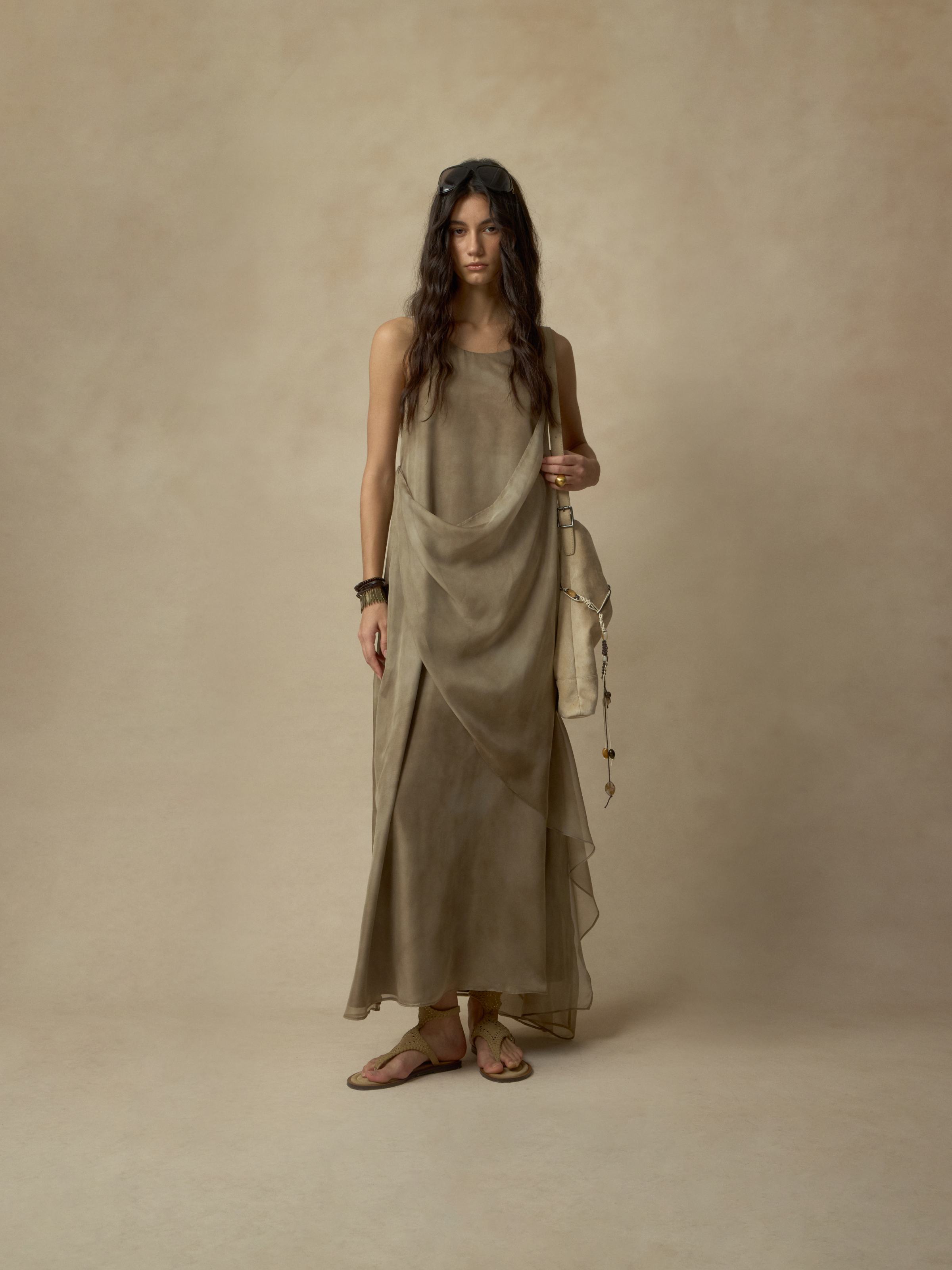 Printed Flounce Sleeveless Dress