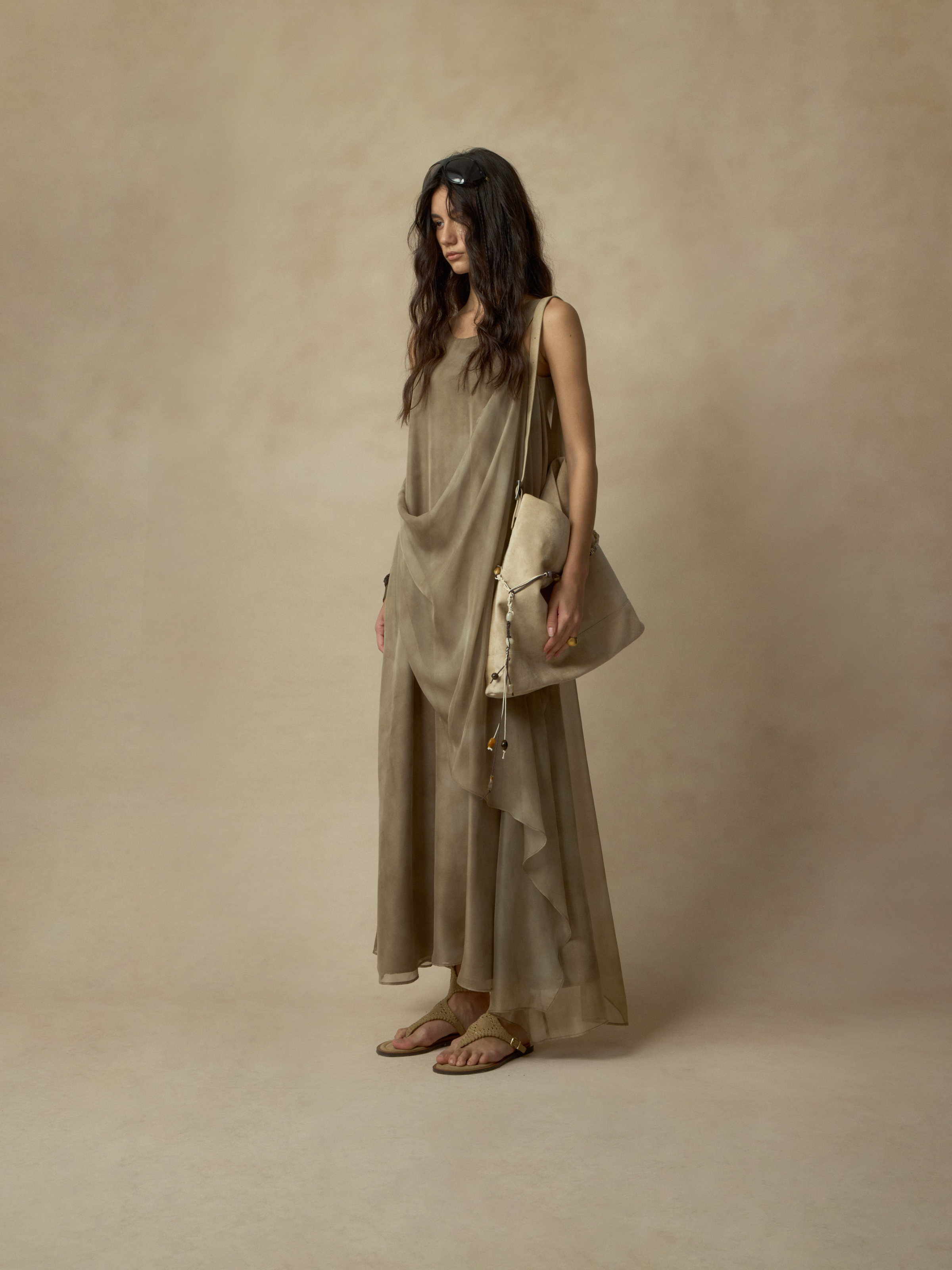 Printed Flounce Sleeveless Dress