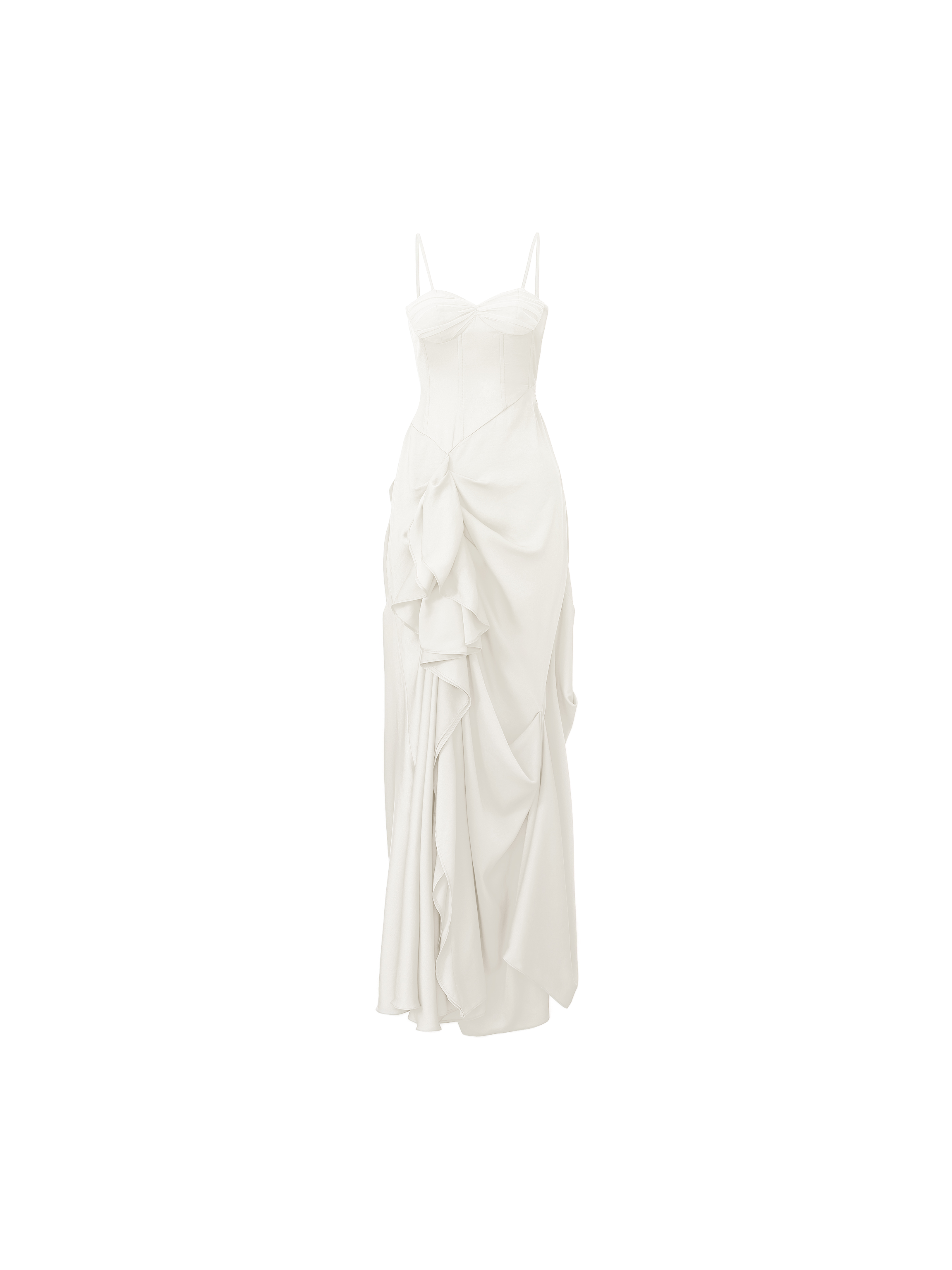 Pleated Asymmetric Spaghetti Strap Dress