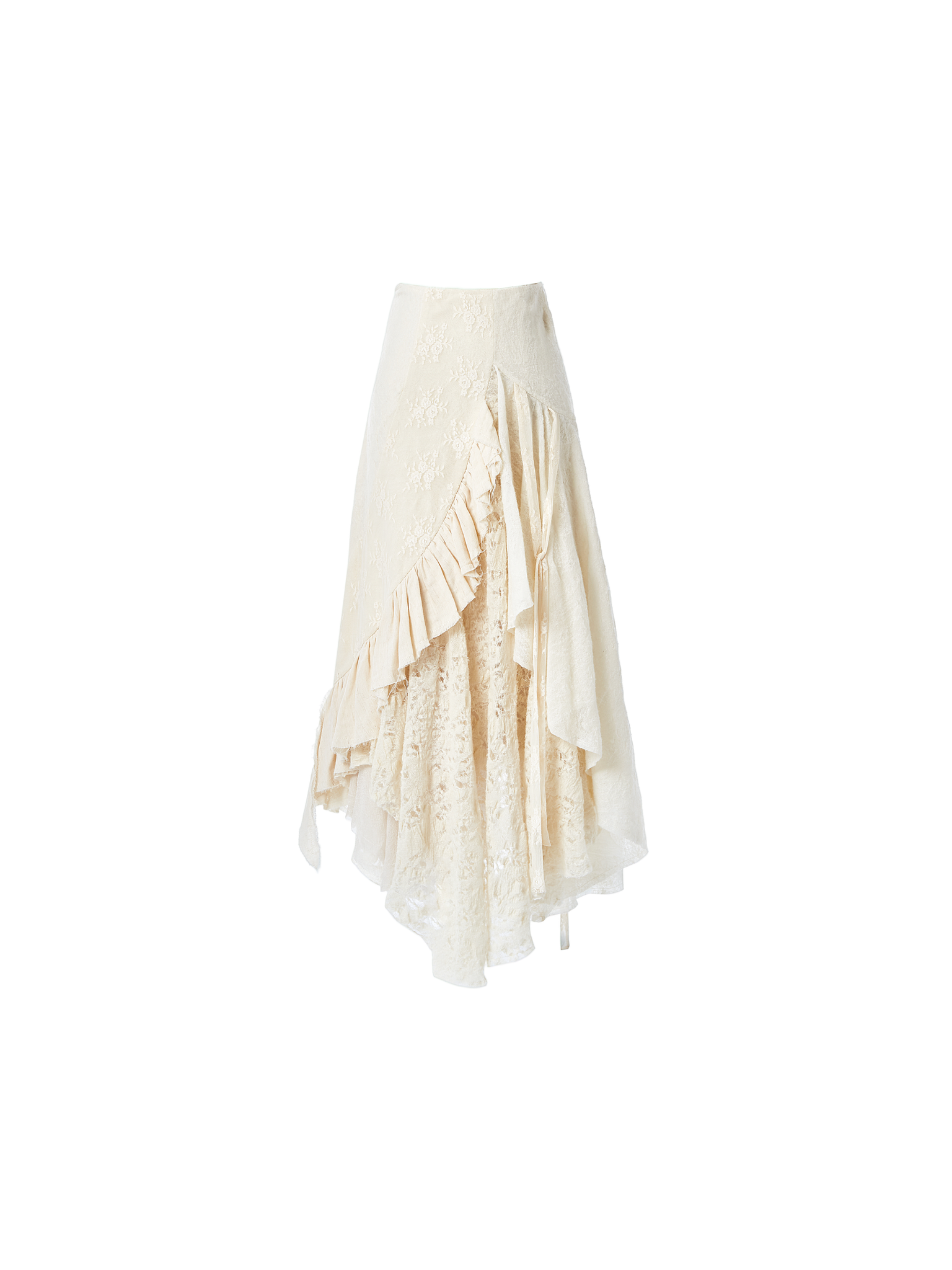 White Lace Deconstructed Skirt