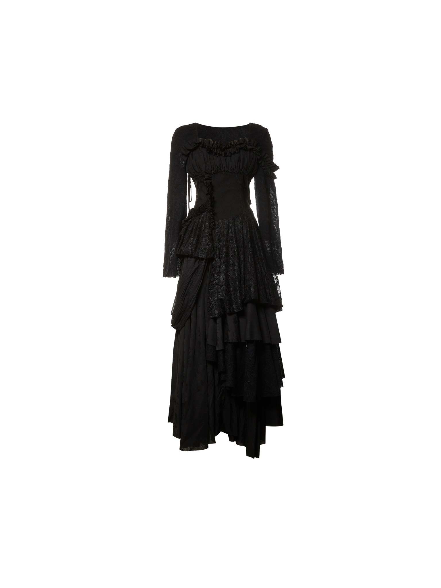Black Asymmetric Strappy Dress