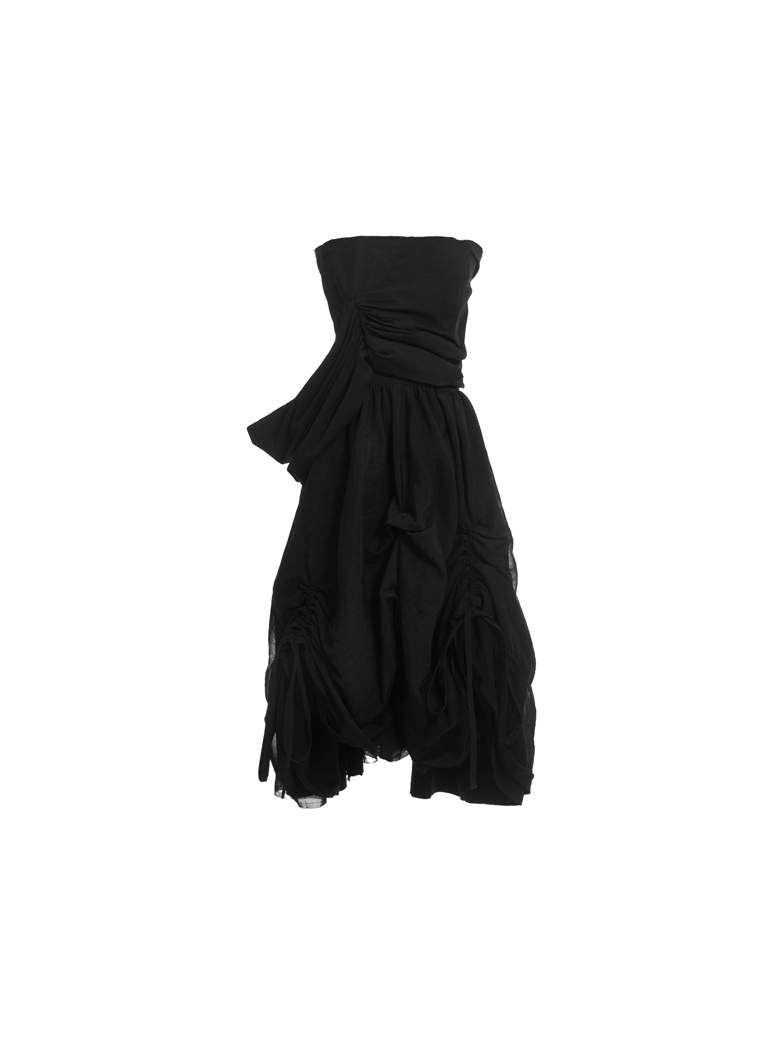 Black Drawstring Tube Dress