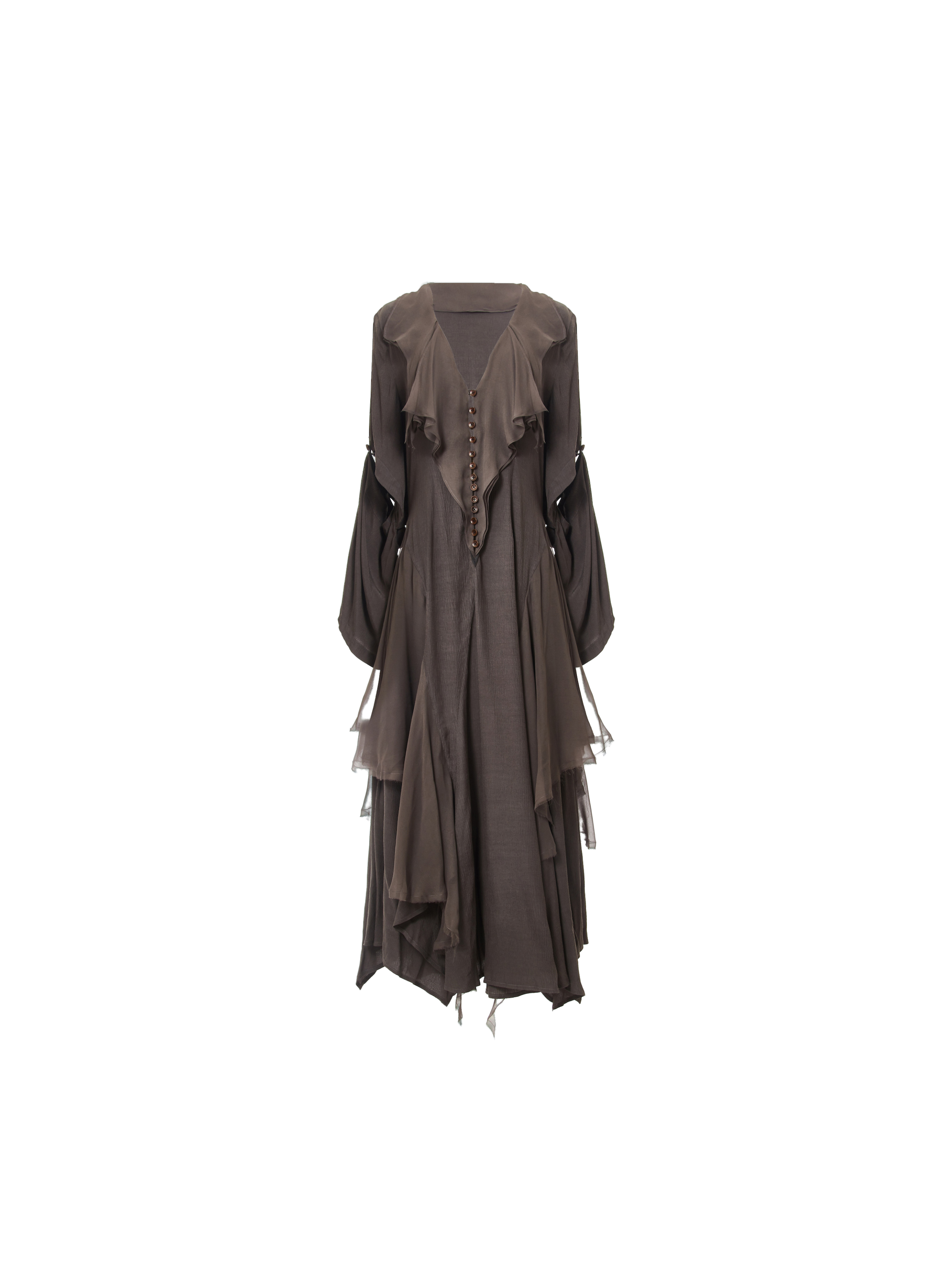 Dark Khaki Silk Overall Dress