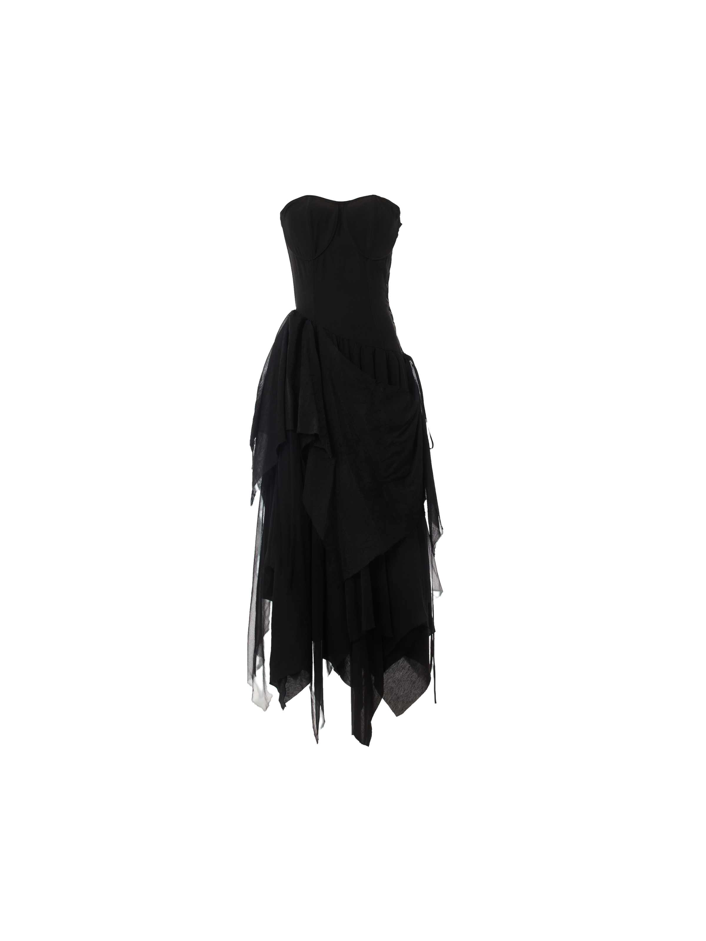 Black Corset Mesh Gown – ELYWOOD