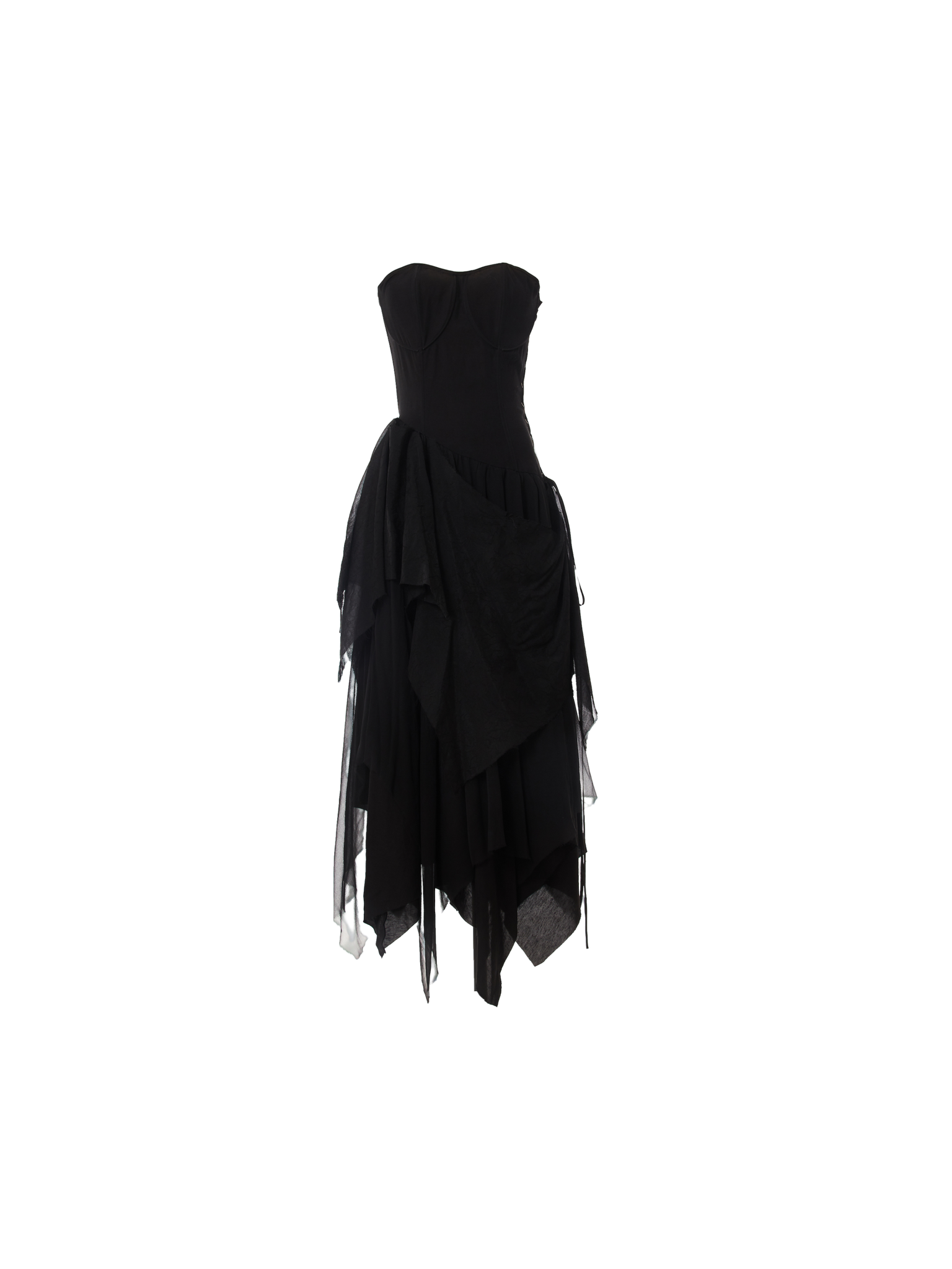 Black Corset Mesh Gown