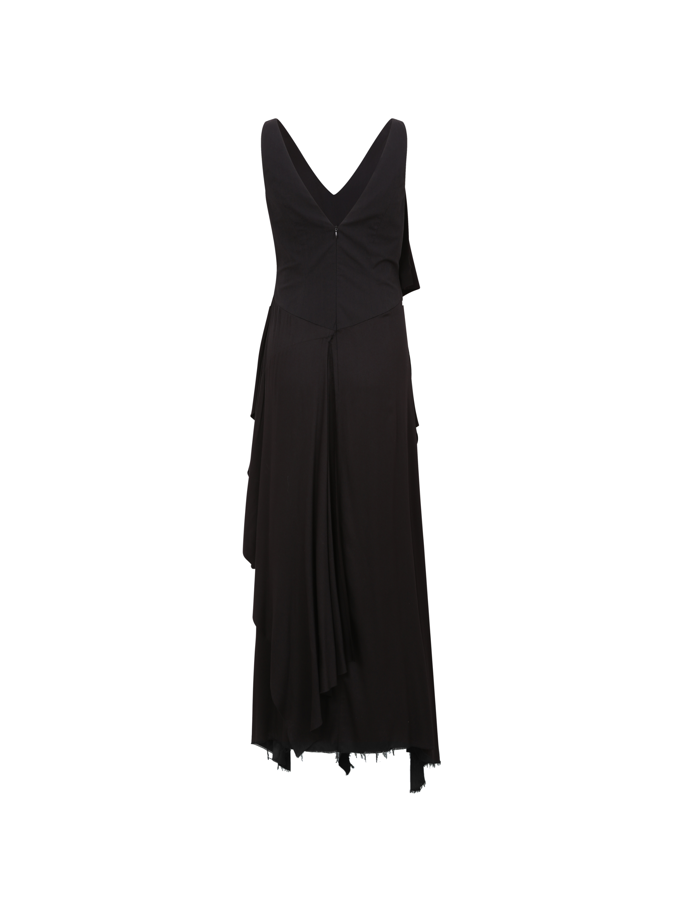블랙 폴드 레이어 드레스 민소매