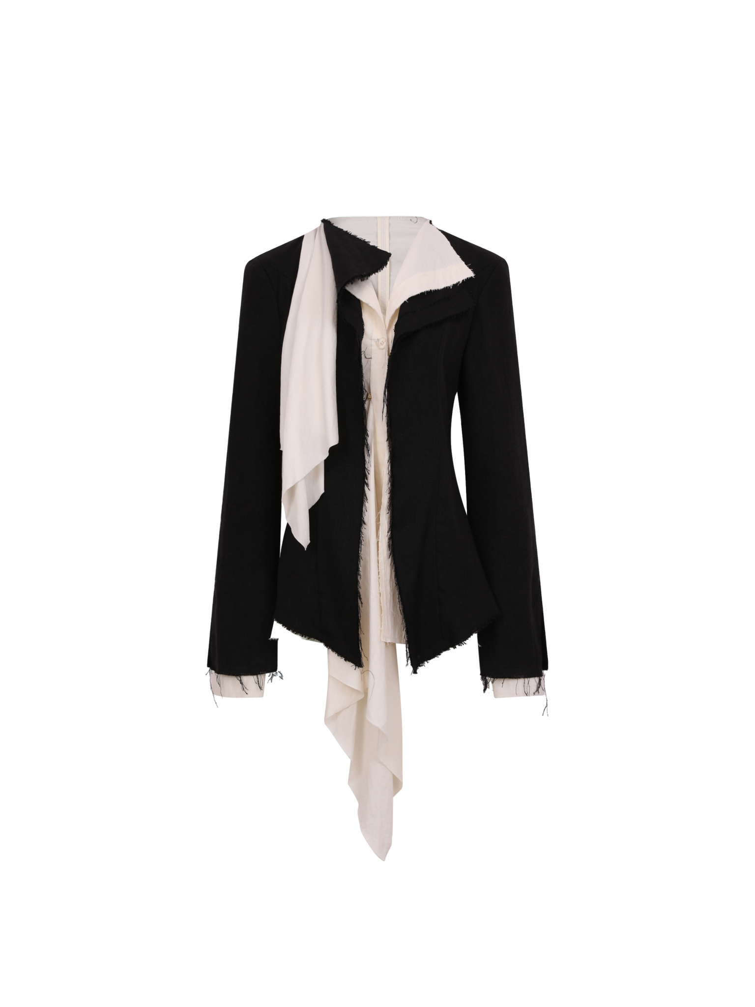 Black And White Floating Layers Suit