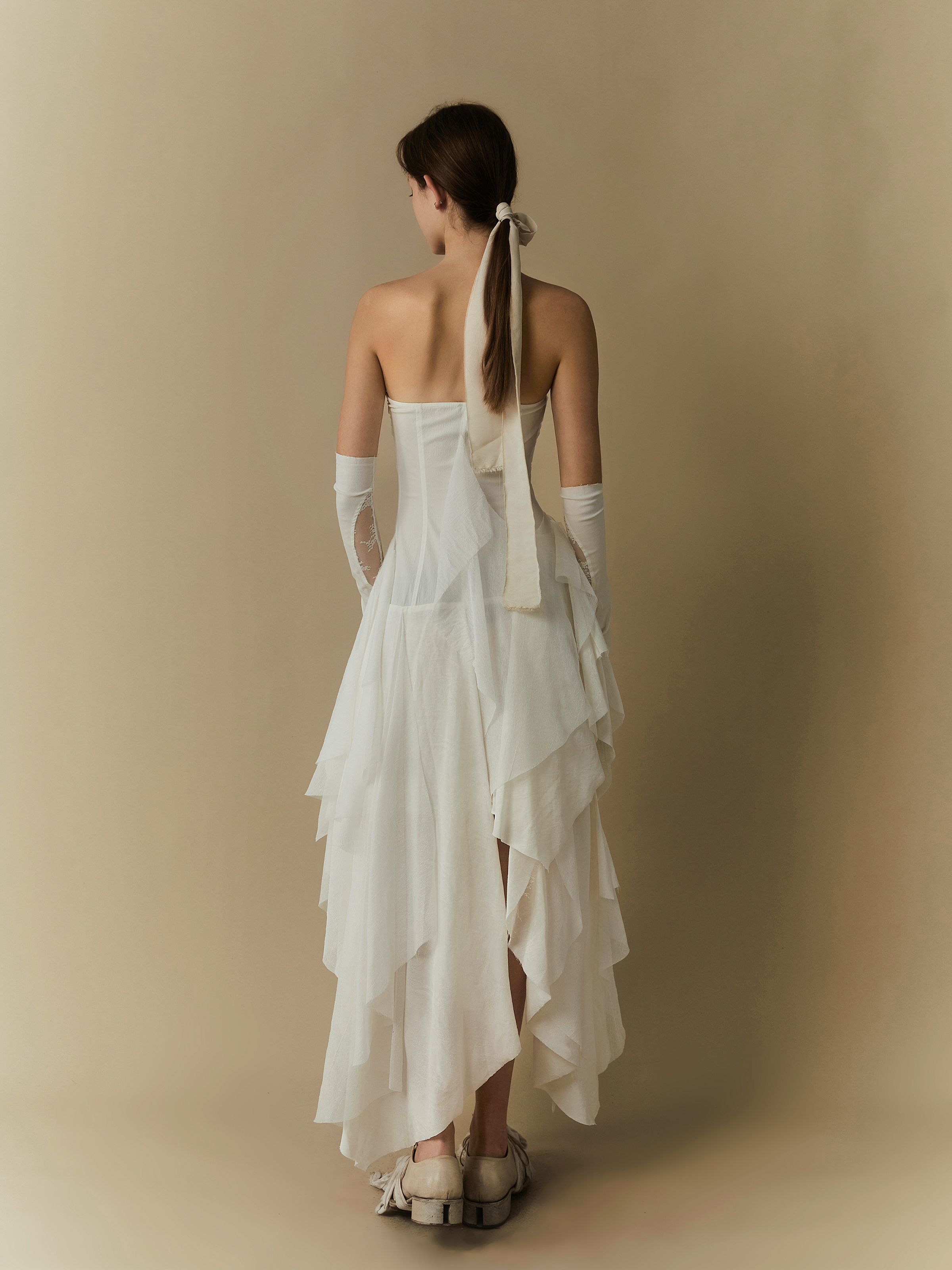 White Layering Bandeau Dress
