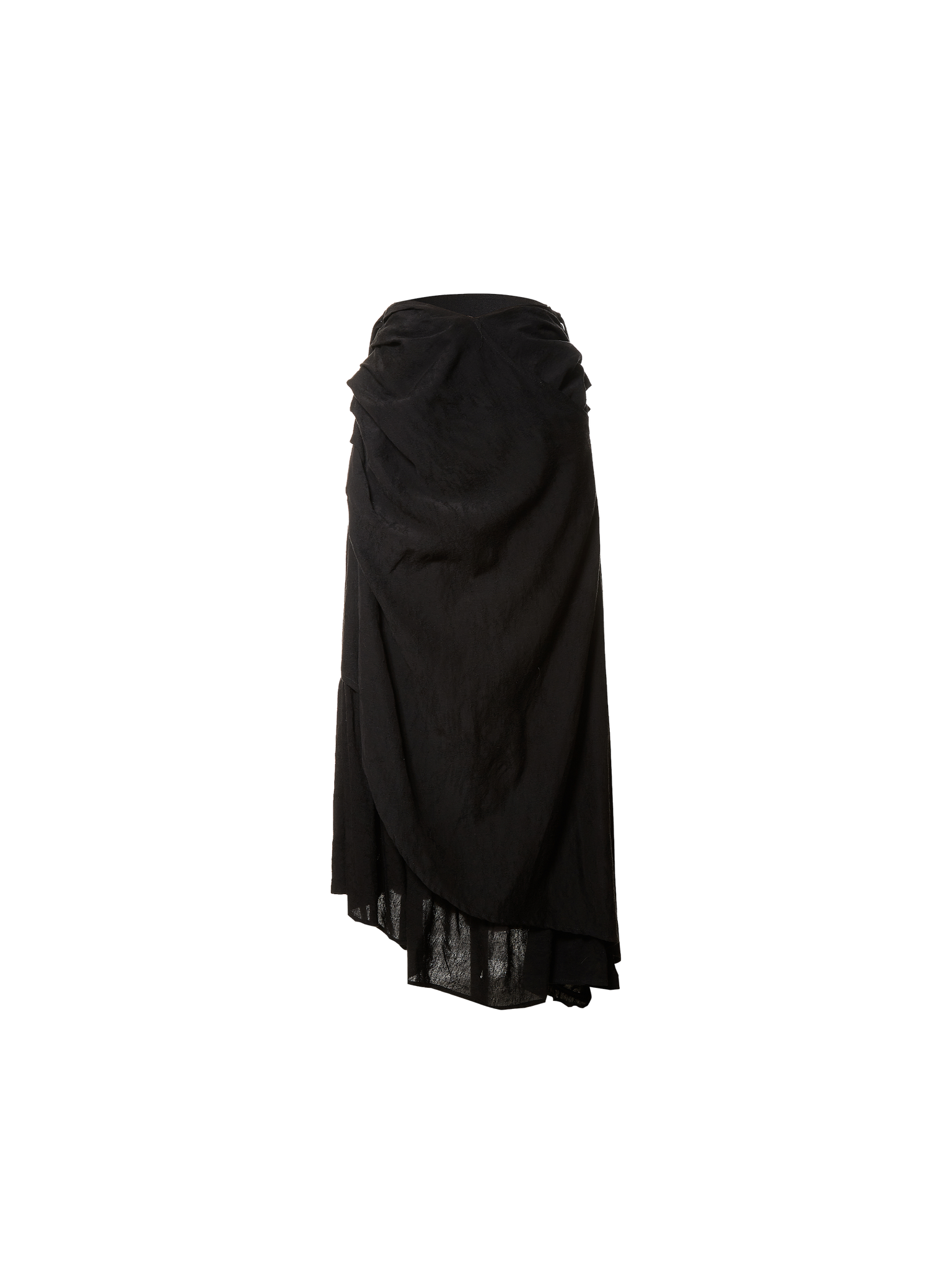 Black Straight Layered Skirt
