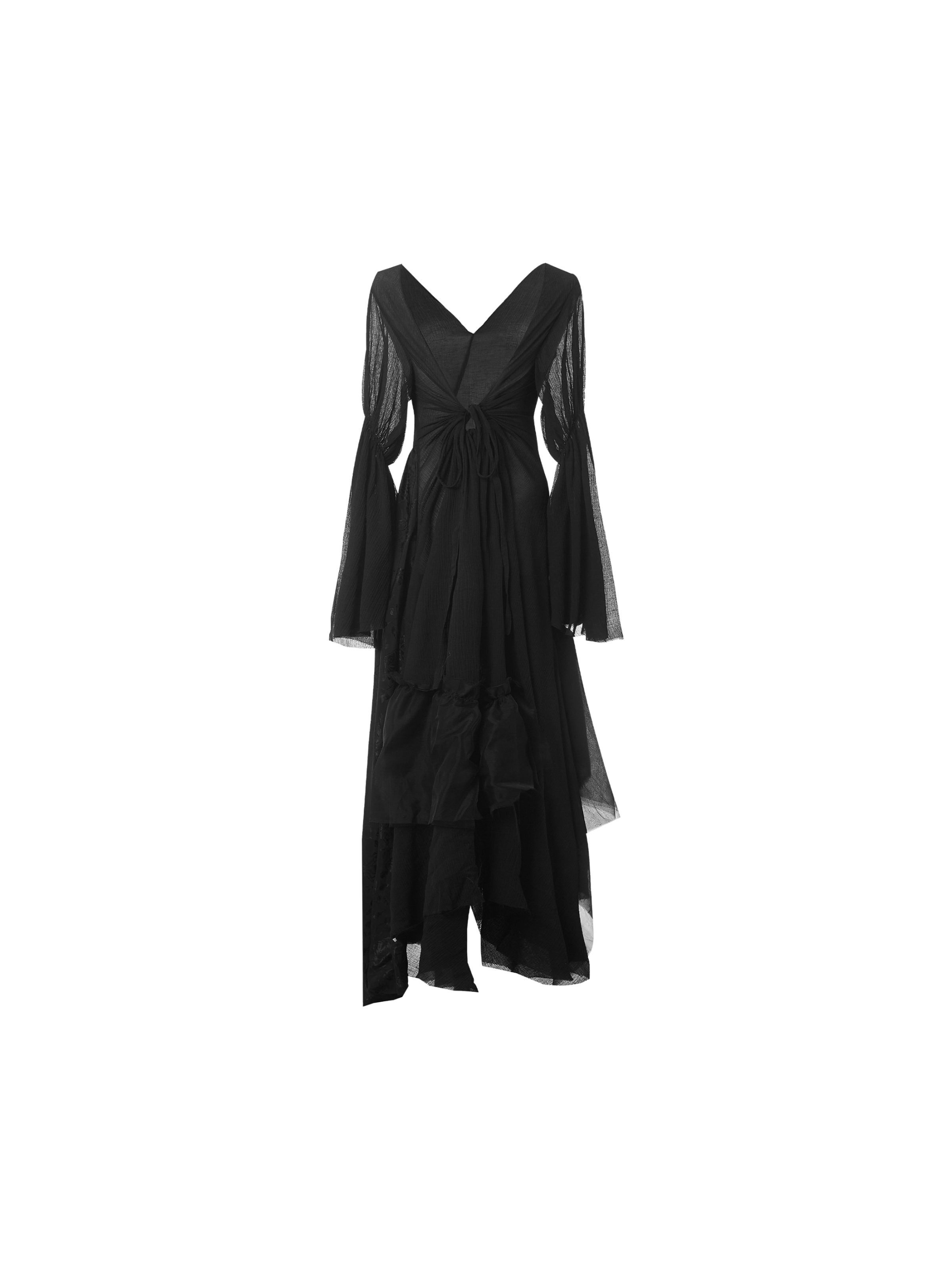 블랙 브이넥 드레스