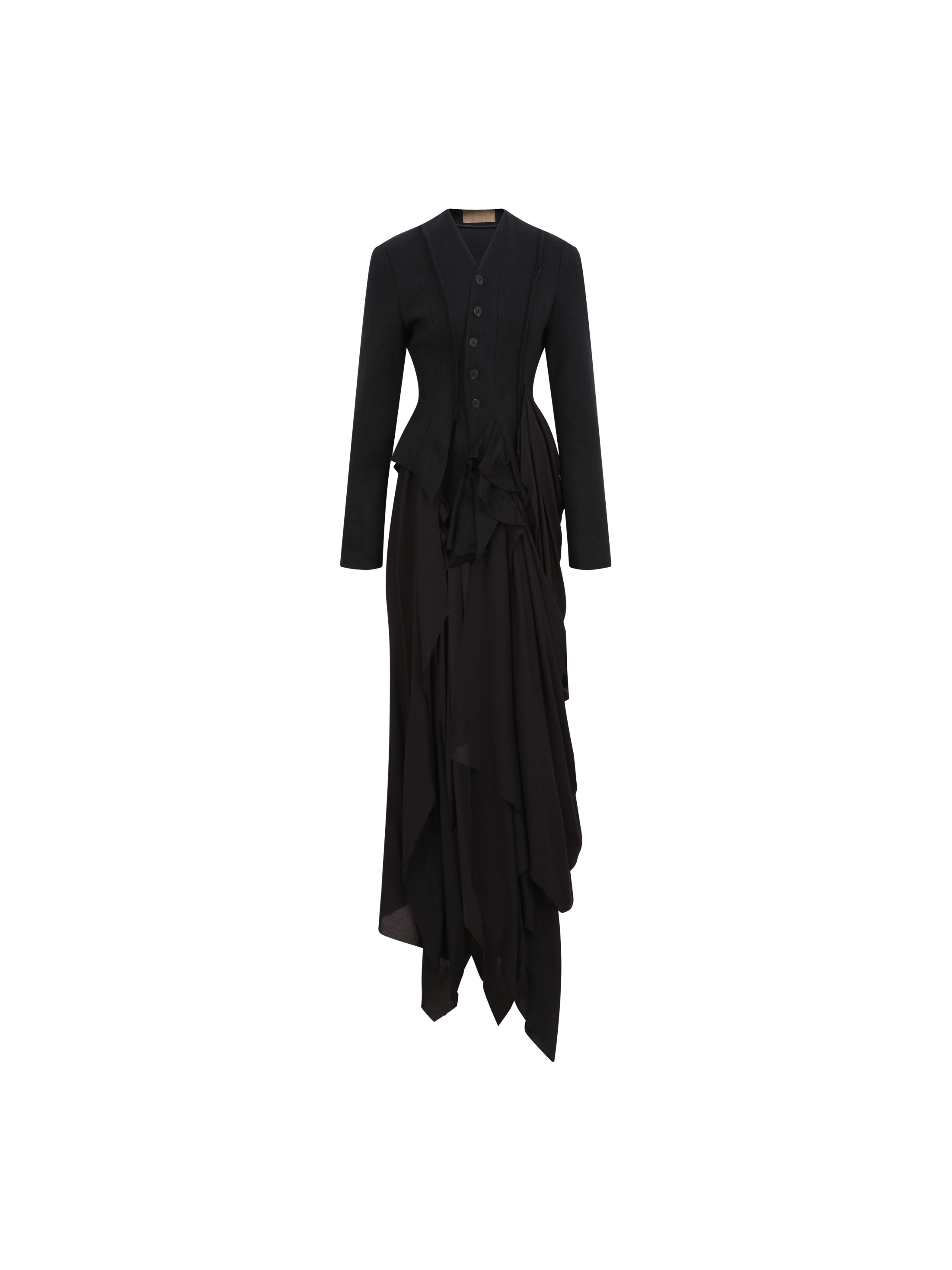 Black One Piece Long Coat