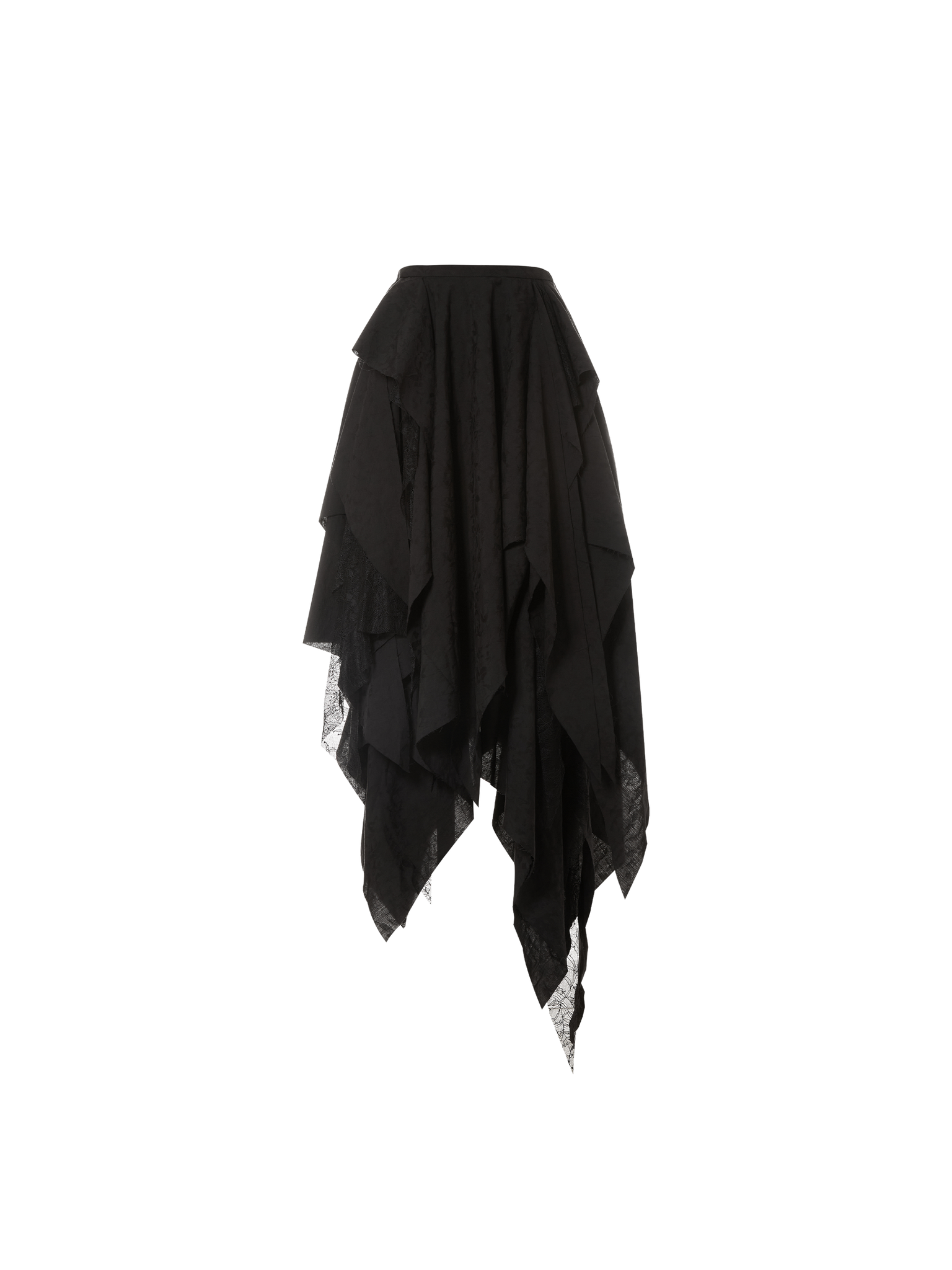 Black Irregular 3D A-line Skirt