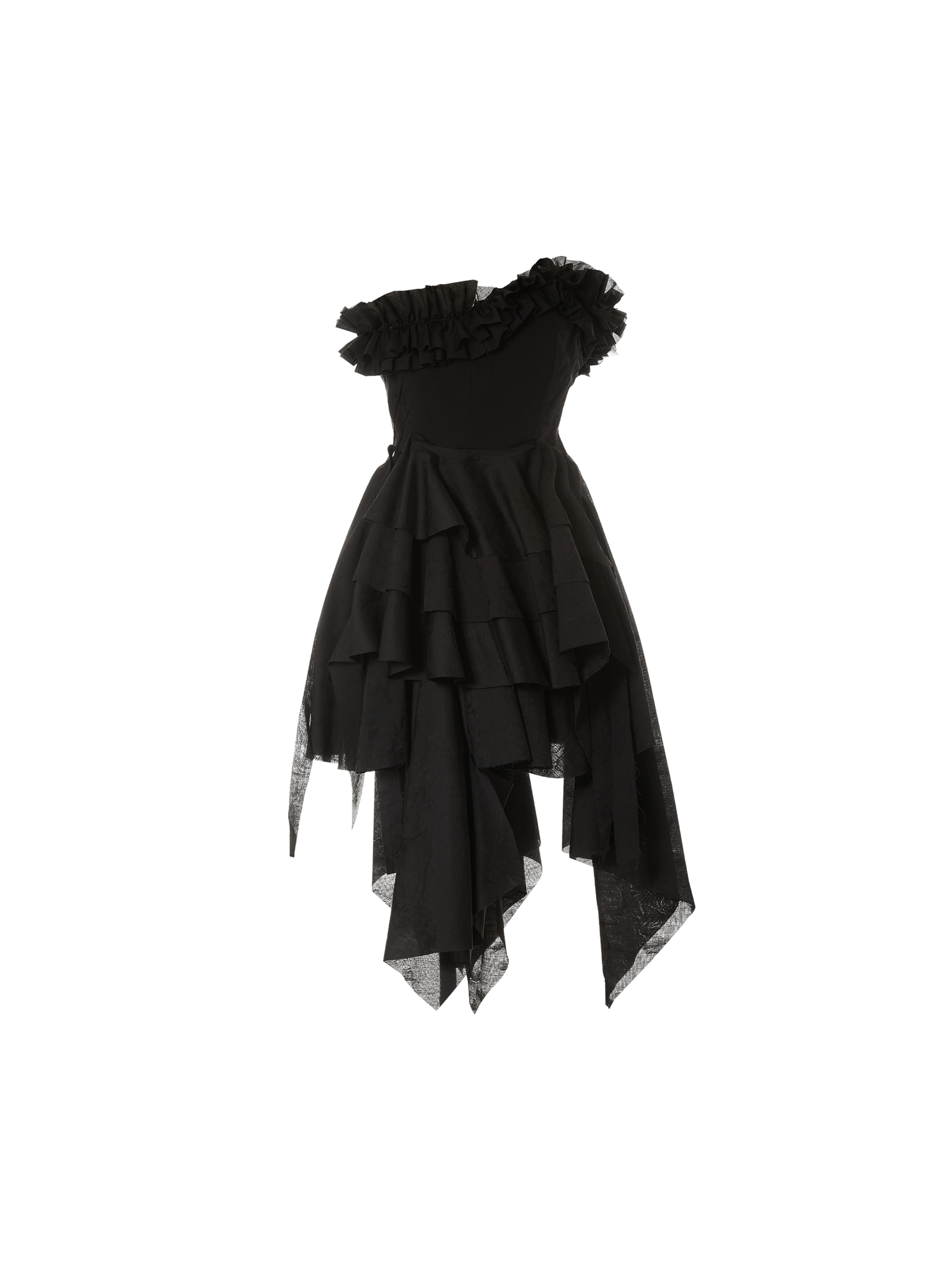 Black Floral Short Dress