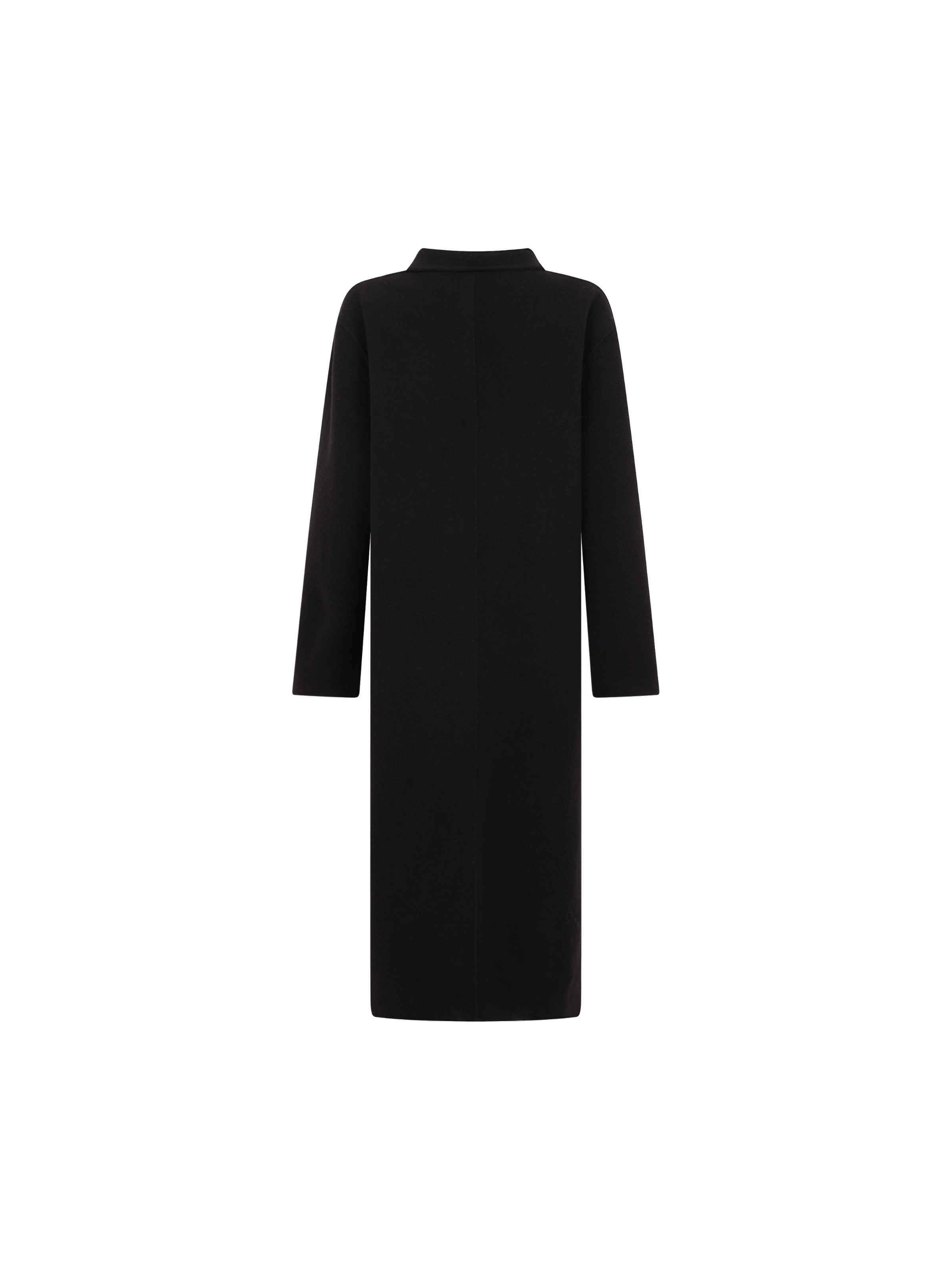 Black High Neck Long Coat