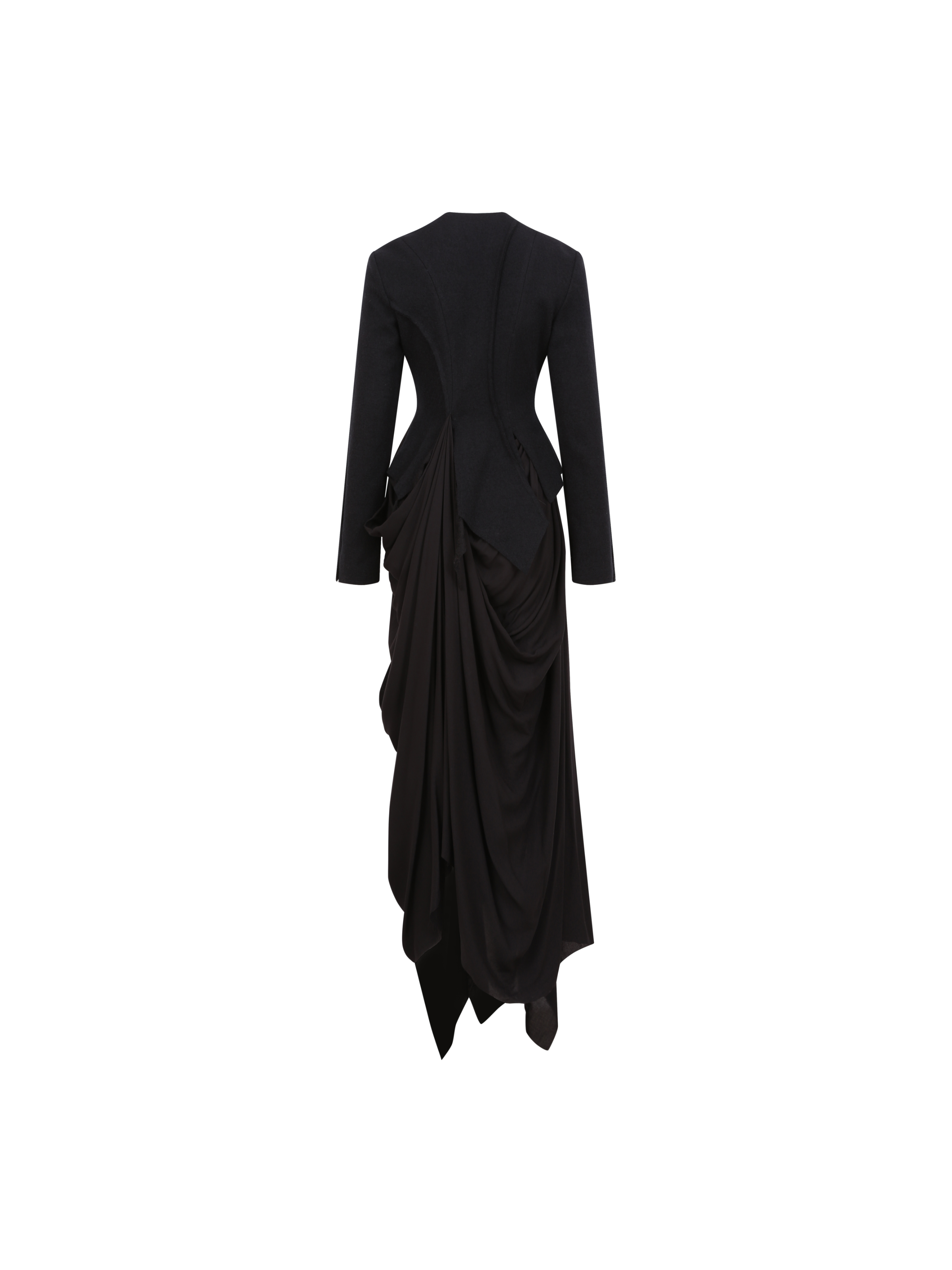 Black One Piece Long Coat