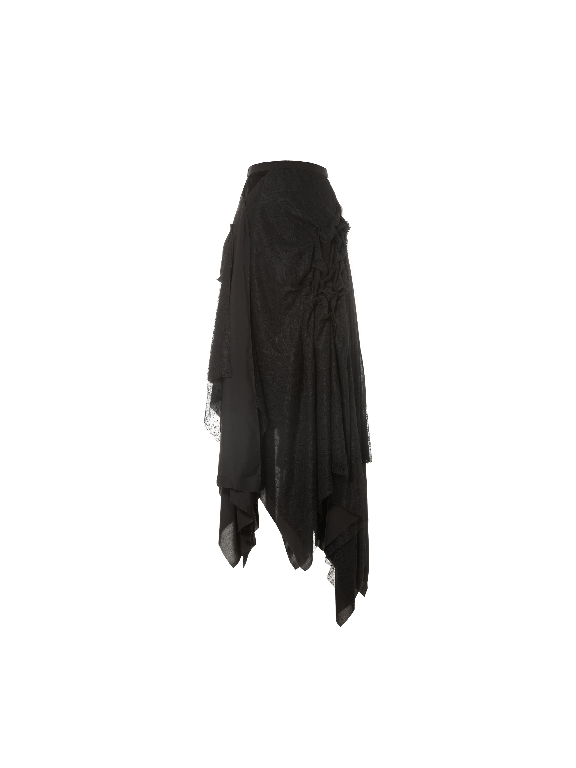 Black 3D Floral Mid-Length Skirt