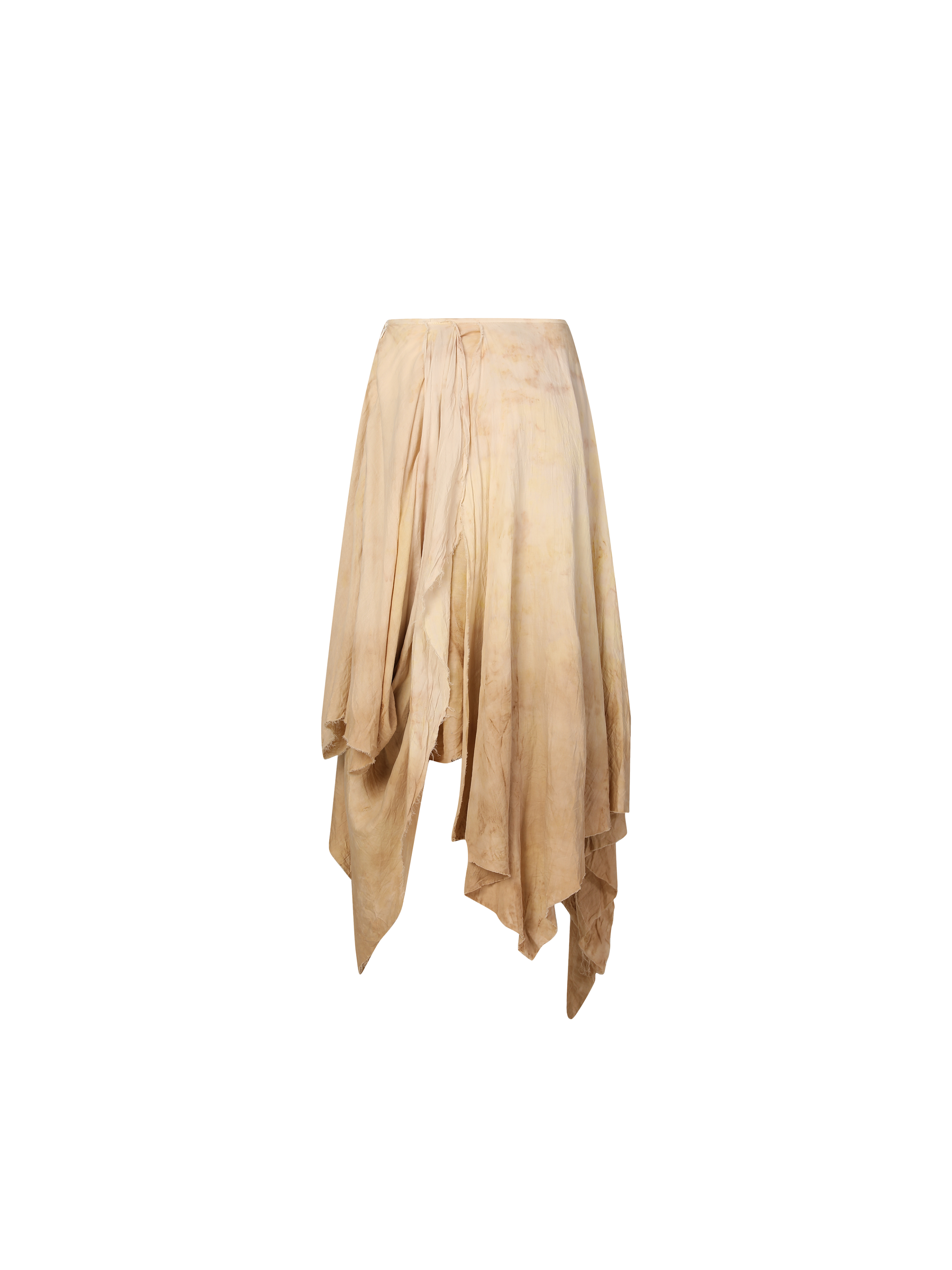 Almond Irregular layers Mid-Length Skirt