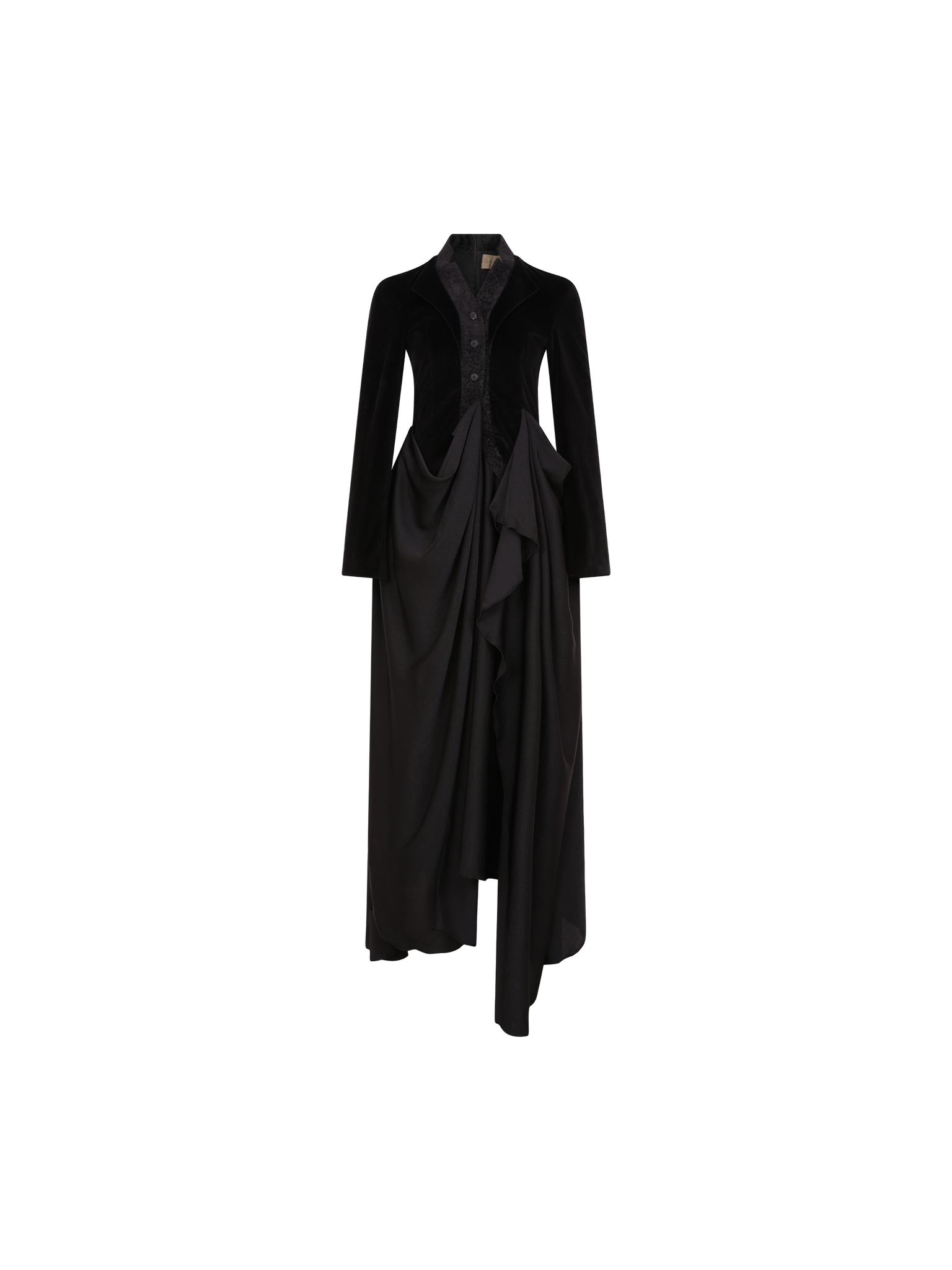 Black Velvet Jacquard Dress