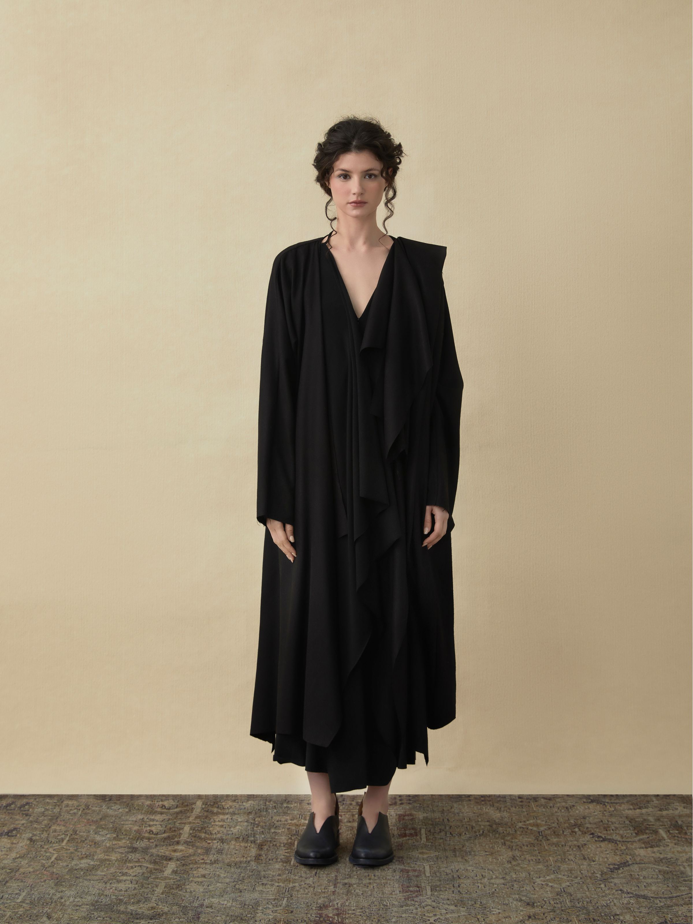Black Knit Silhouette Long Dress