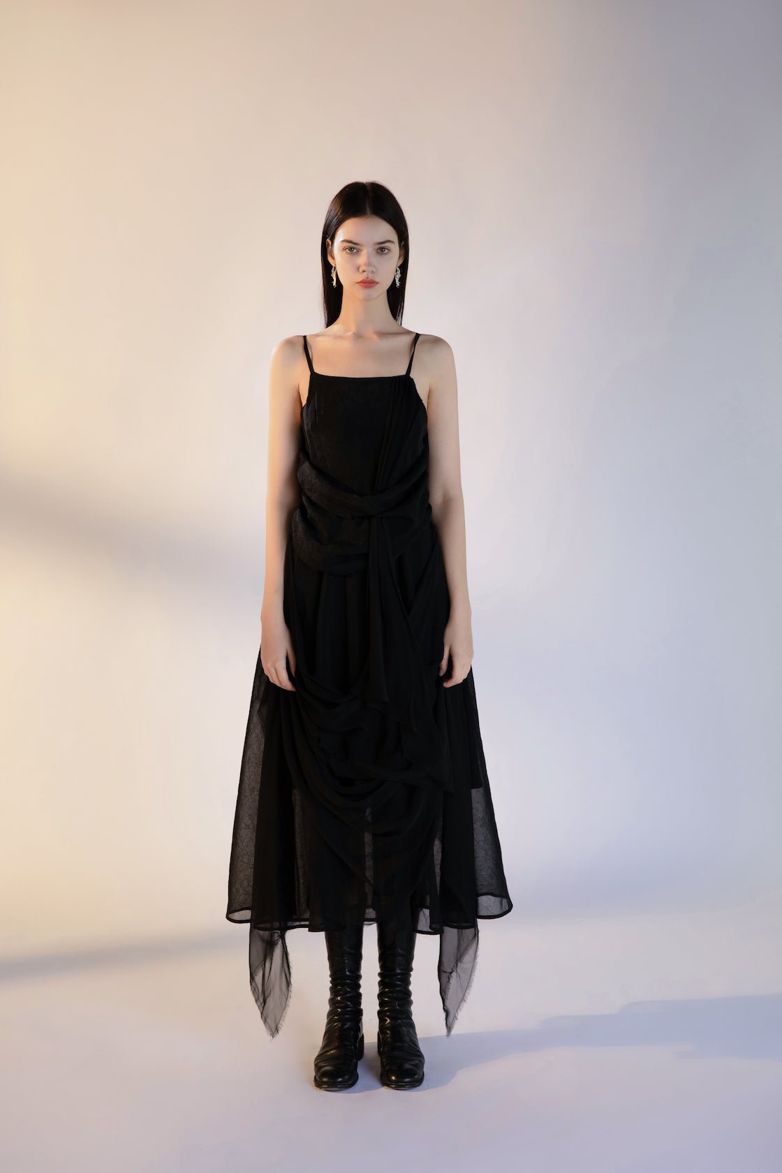 Black Long Mesh Tube Dress