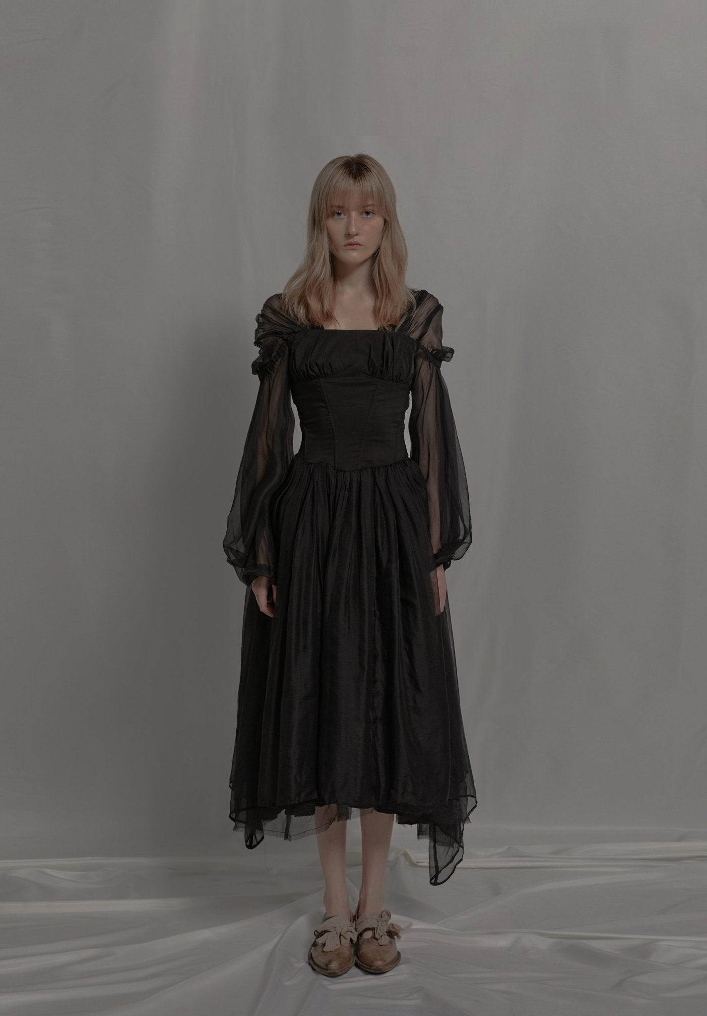Black Silk Sleeve Dress