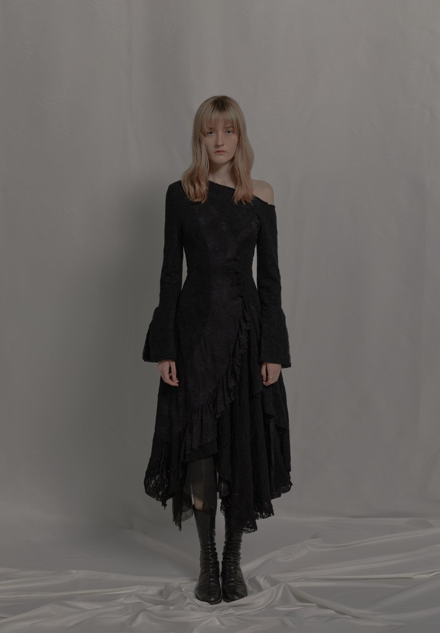 Black Lace Long Sleeve Dress