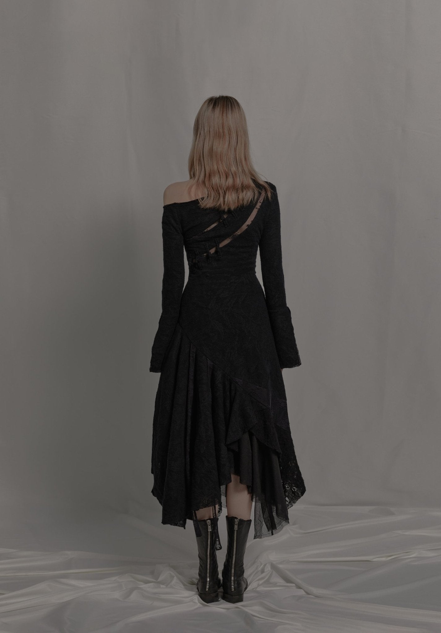 Black Lace Long Sleeve Dress